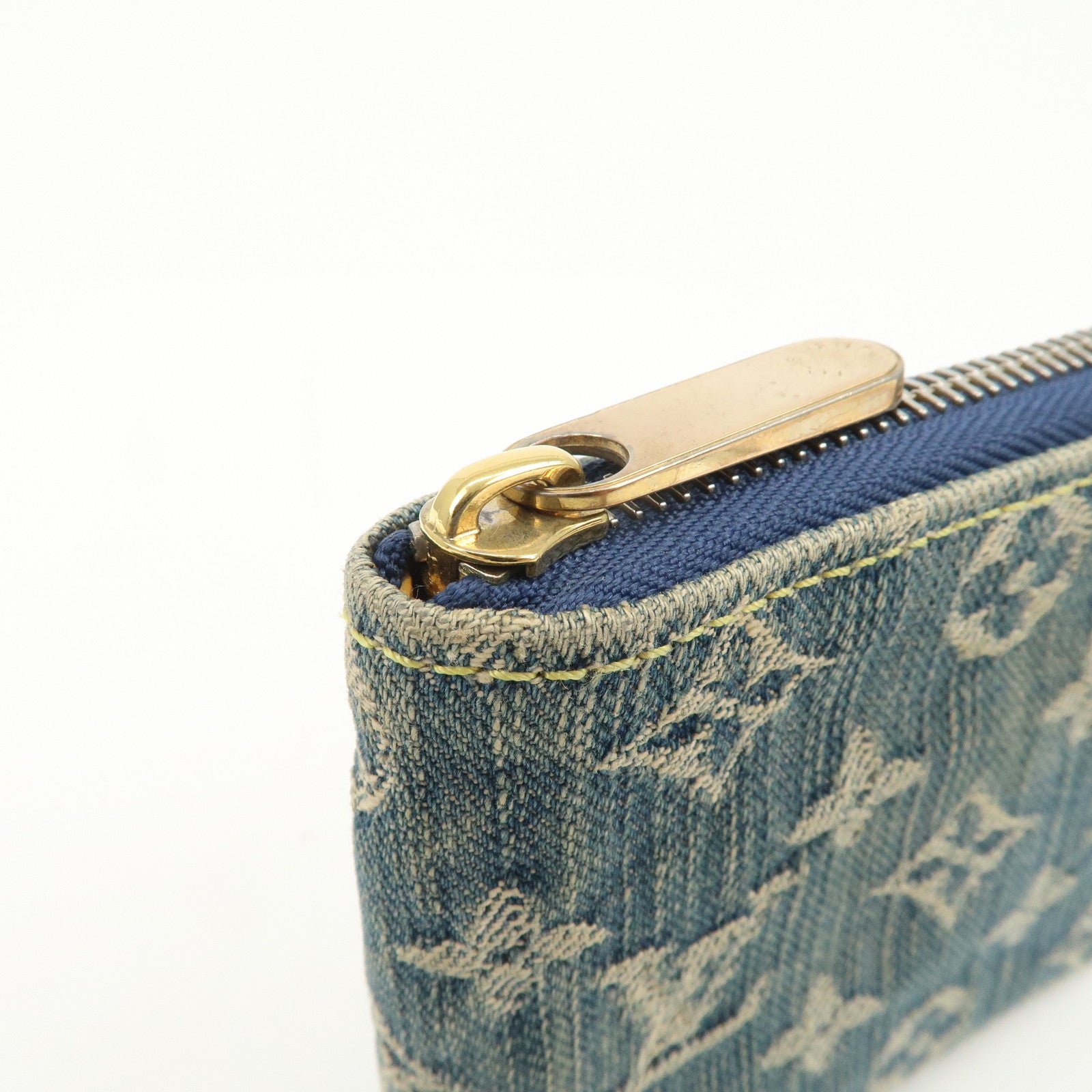 LLouis Vuitton Monogram Denim Mini Zippy Wallet Blue M95342