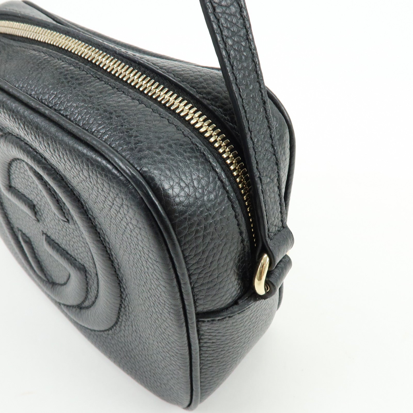 GUCCI SOHO Leather Small Disco Shoulder Crossbody Bag Black 722319