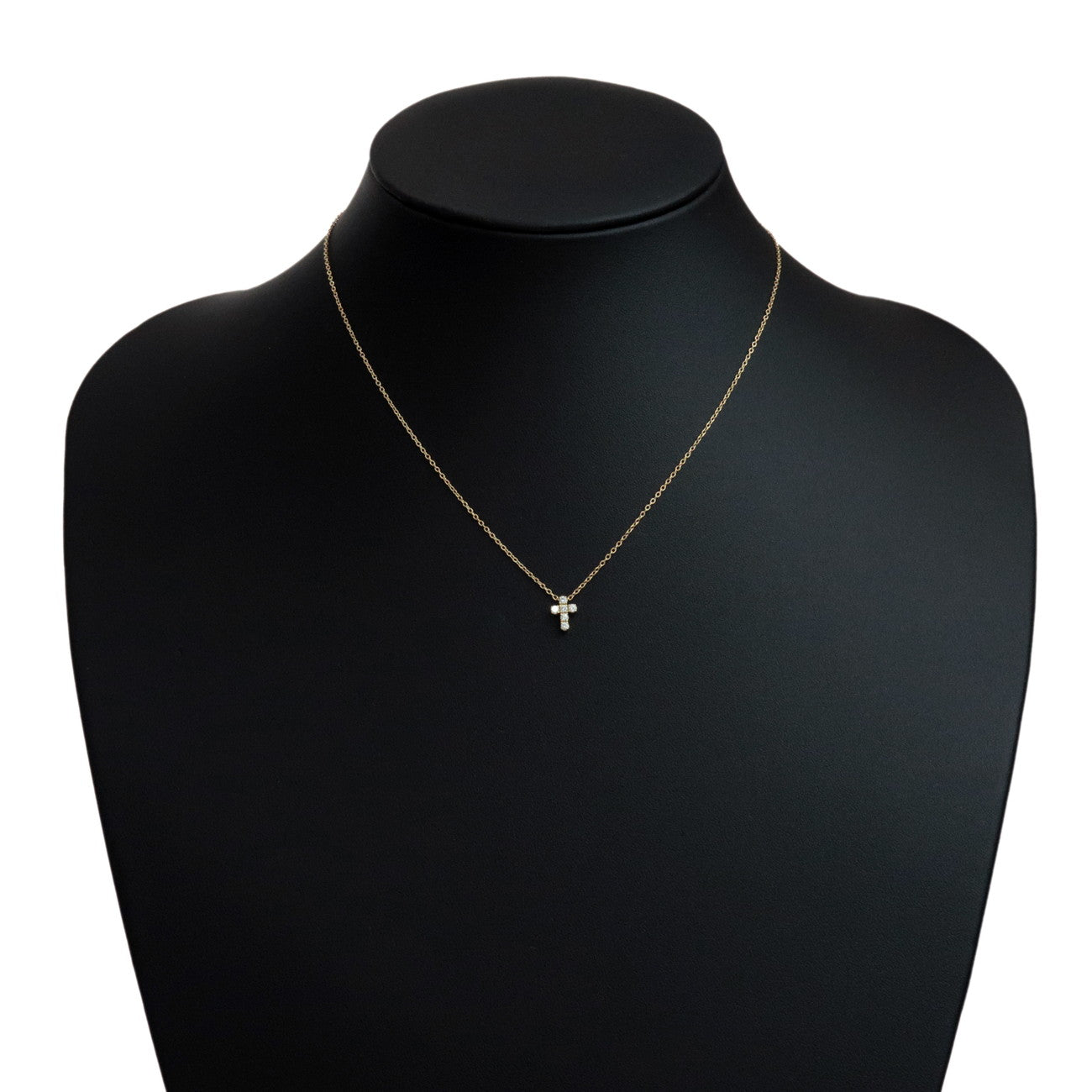 Ponte Vecchio Cross 6P Diamond Necklace Diamond 0.12ct K18YG 750YG