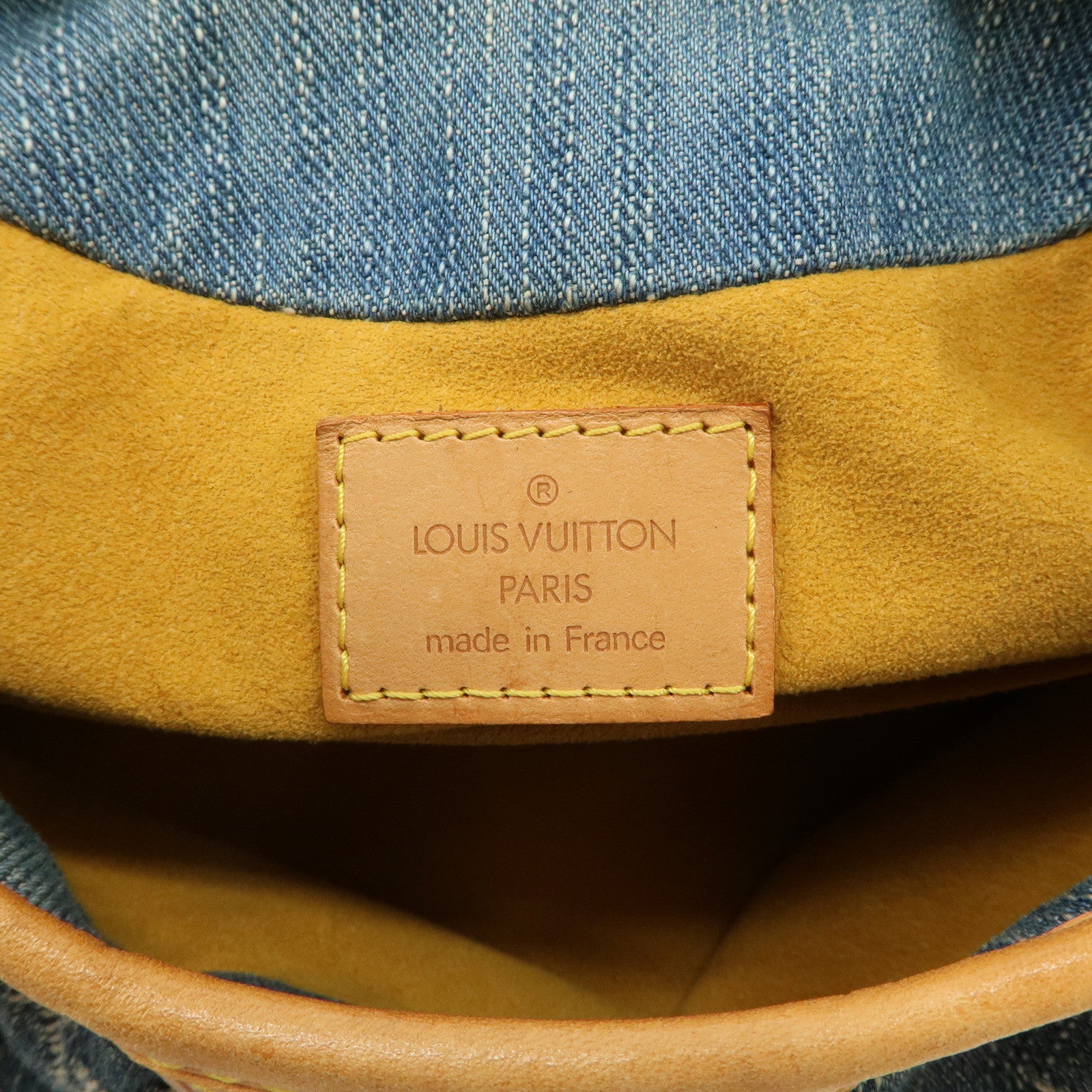 Louis Vuitton Monogram Denim Pleaty Hand Bag Blue M95020