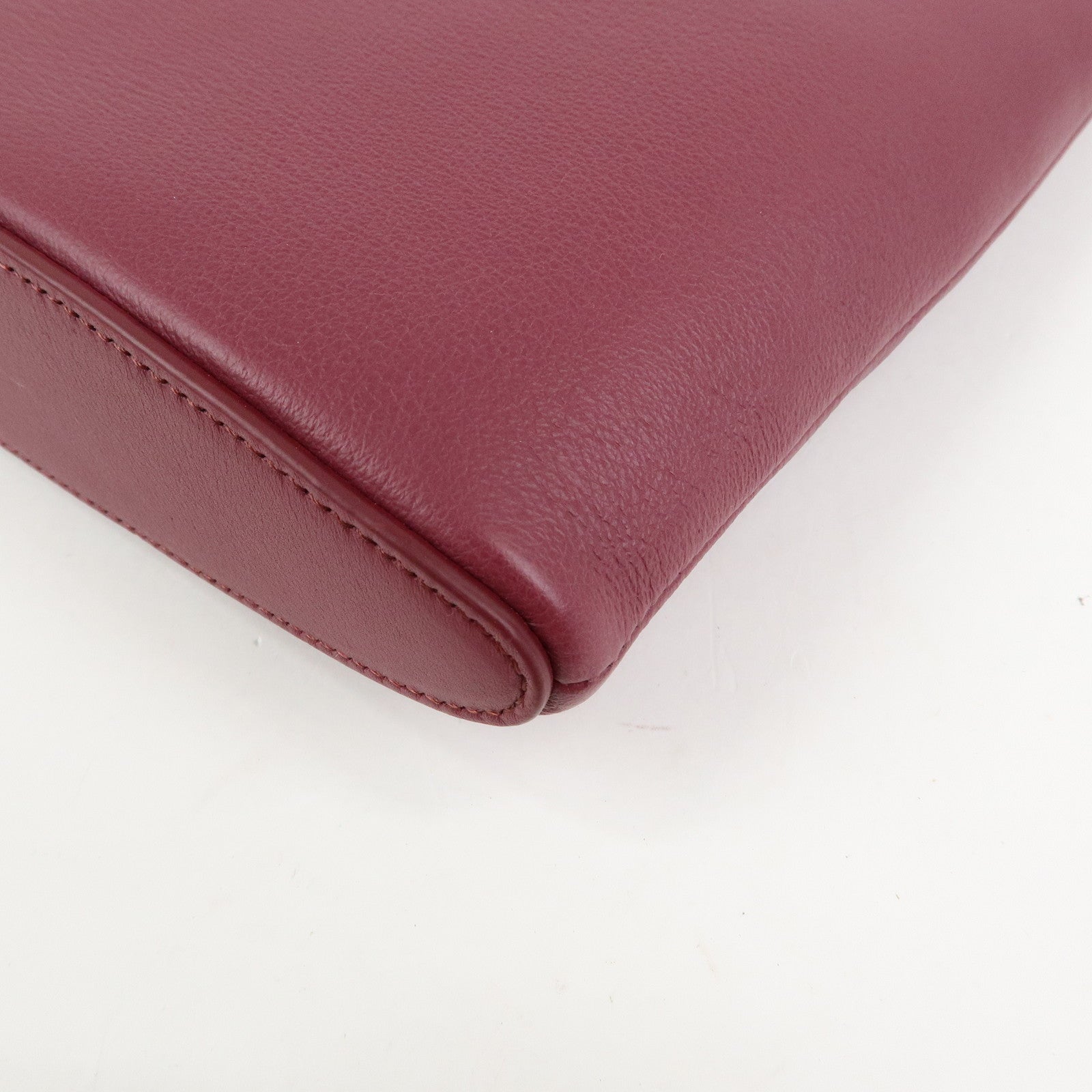 LOEWE Nappa Leather Clutch Bag Pouch Purple