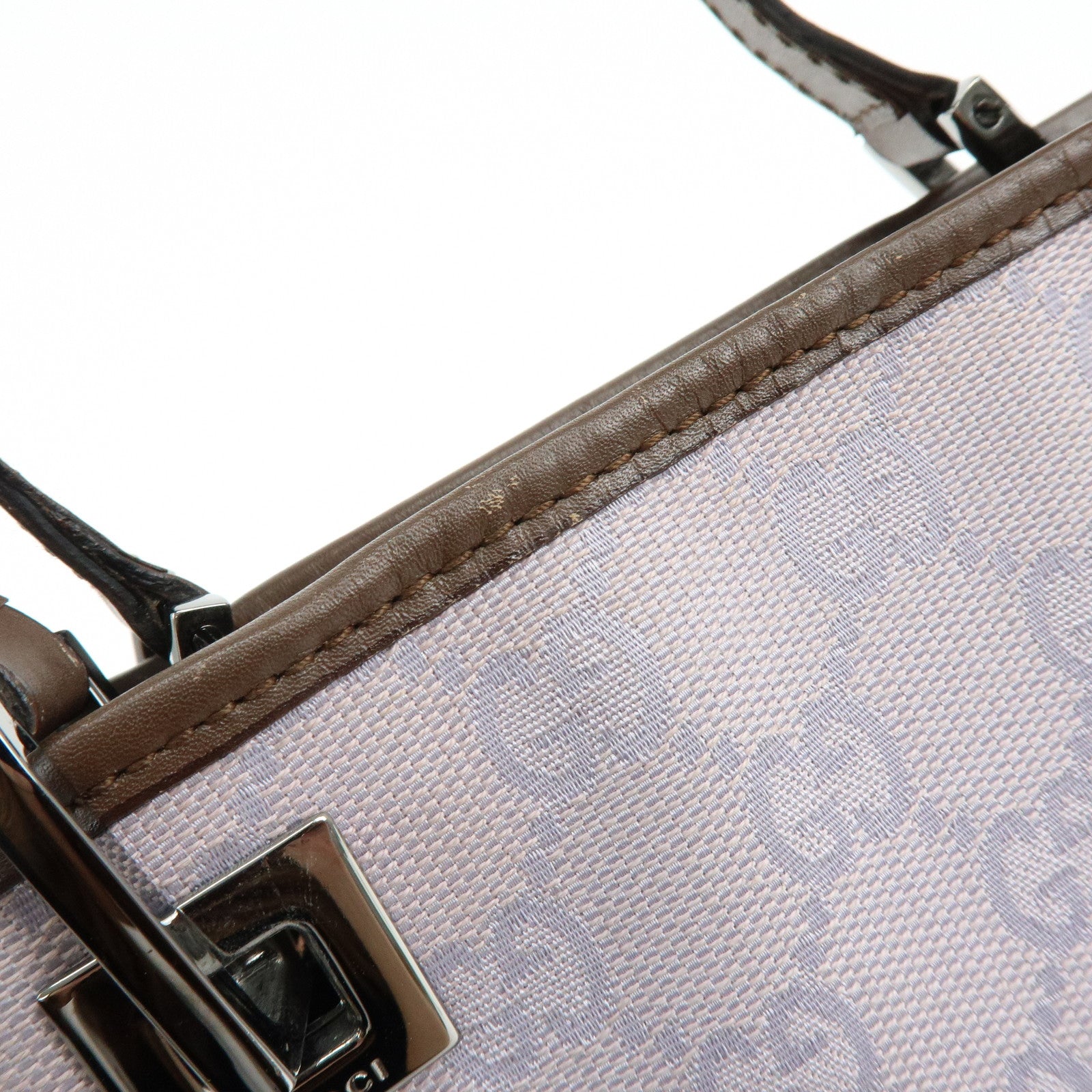 GUCCI GG Canvas Leather Tote Bag Hand Bag Purple 31244