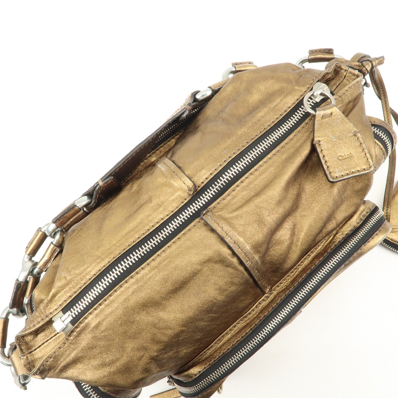 Chloe Betty Leather Shoulder Bag Hand Bag Bronze