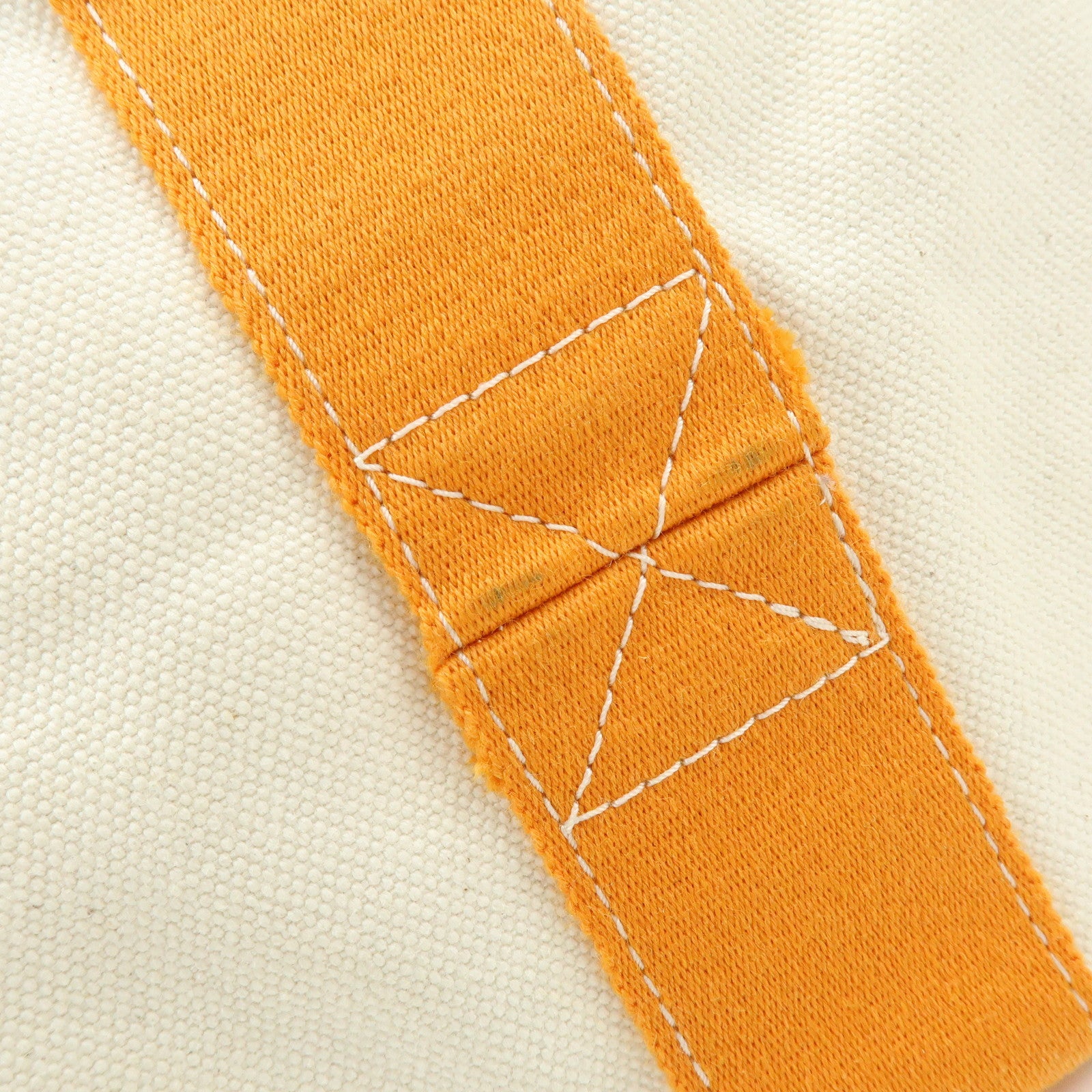 HERMES Bora Bora PM Canvas Tote Bag Hand Bag Natural Orange