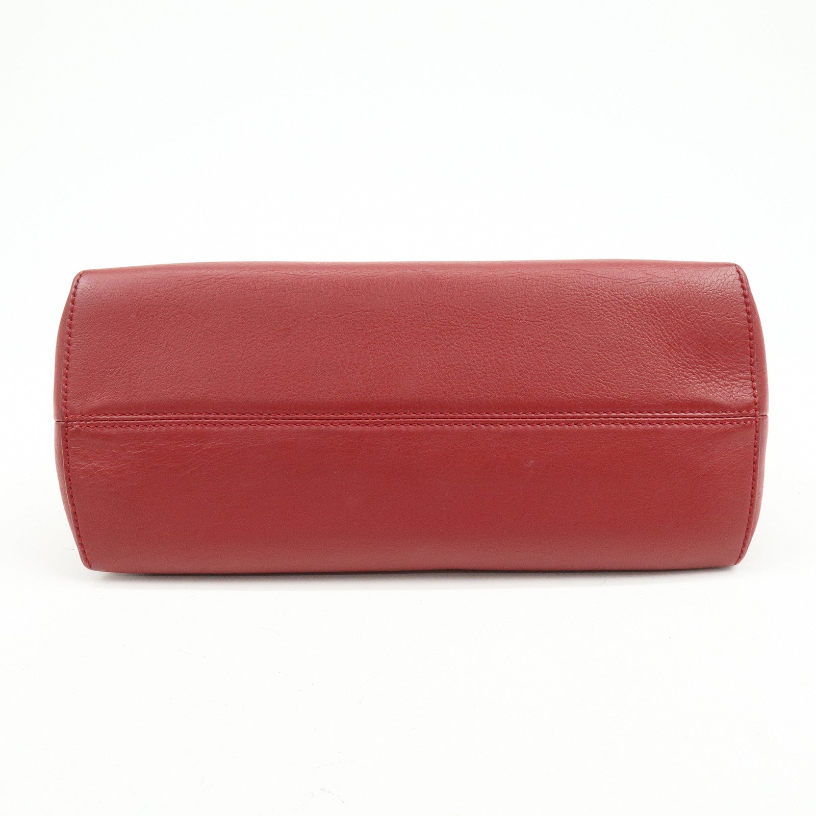 FENDI By The Way Leather 2Way Bag Hand Bag Shoulder Bag Red 8BL124