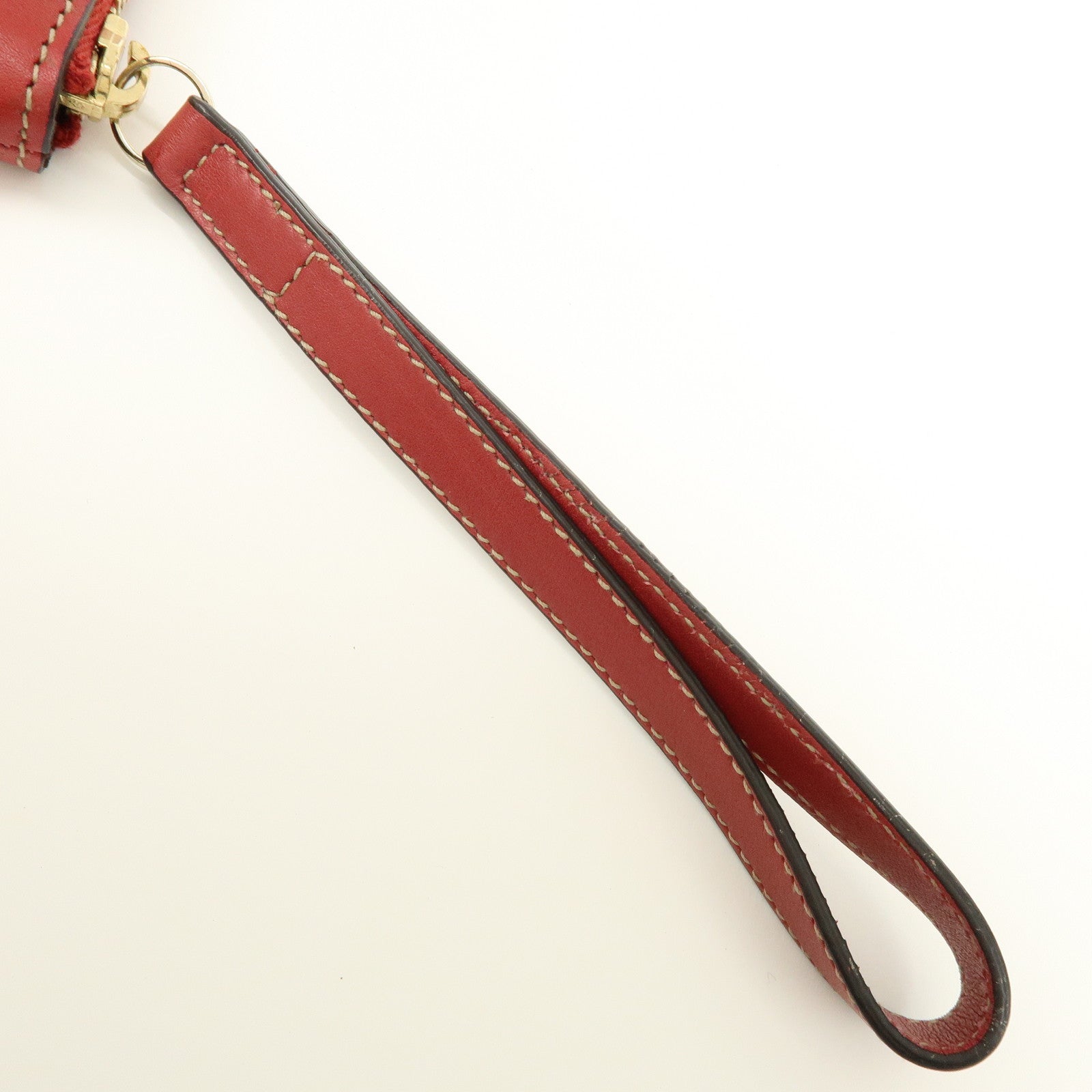 GUCCI Guccissima Leather Cosmetic Case Pouch Wrist Bag Red 203650