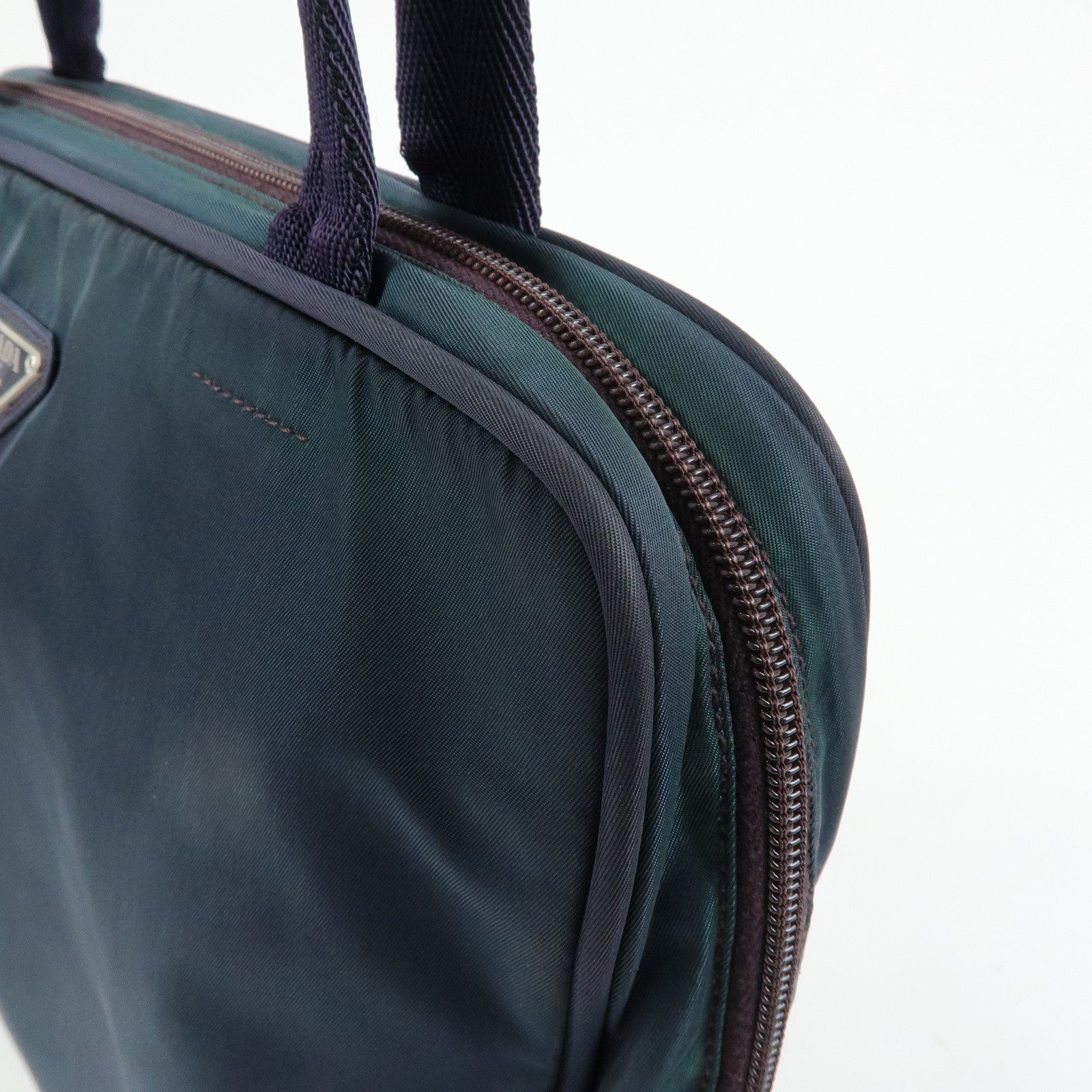 PRADA Triangle Logo Nylon Tote Bag Hand Bag Shoulder Bag Purple