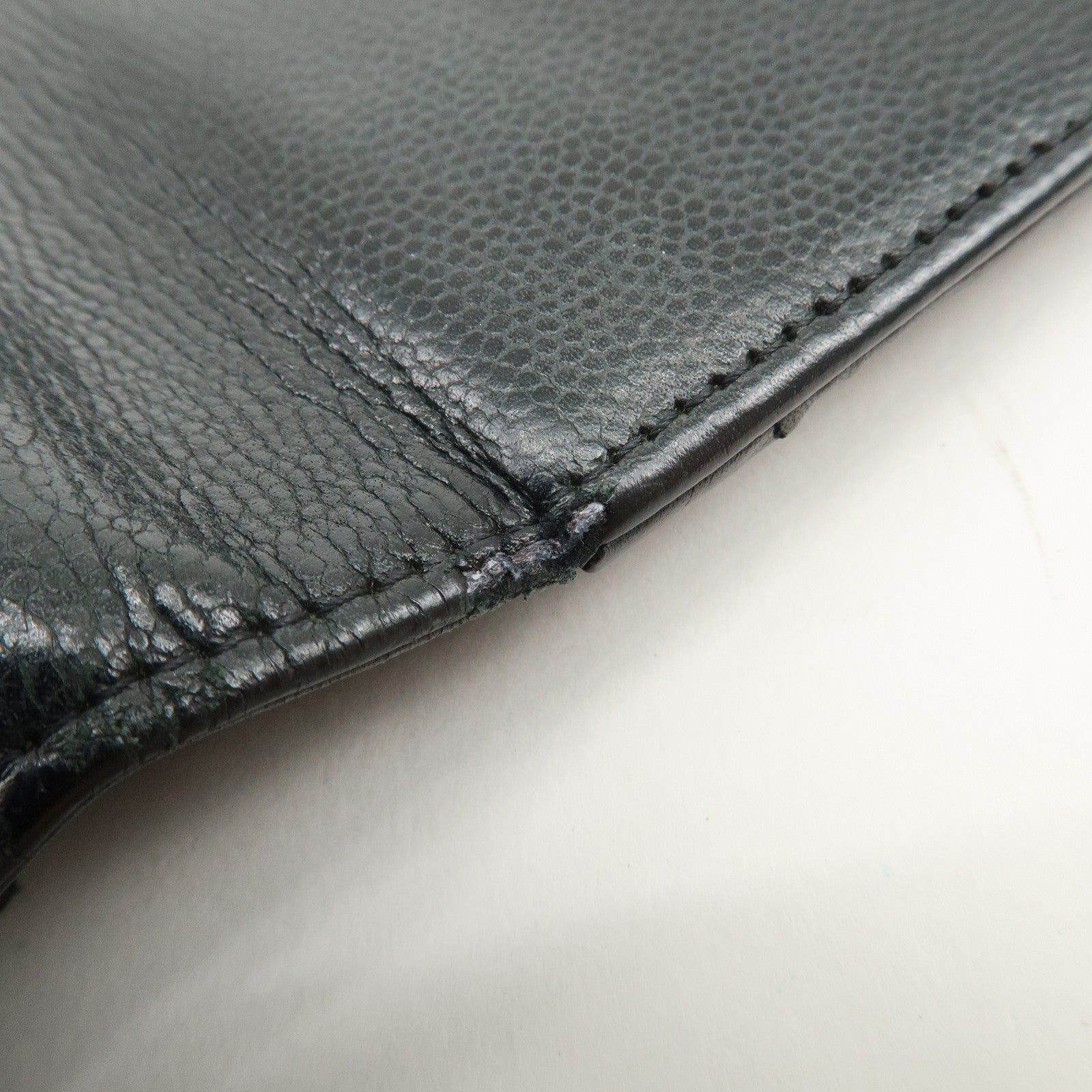 CHANEL Seburga COCO Mark Caviarskin Bi-fold Long Wallet Black