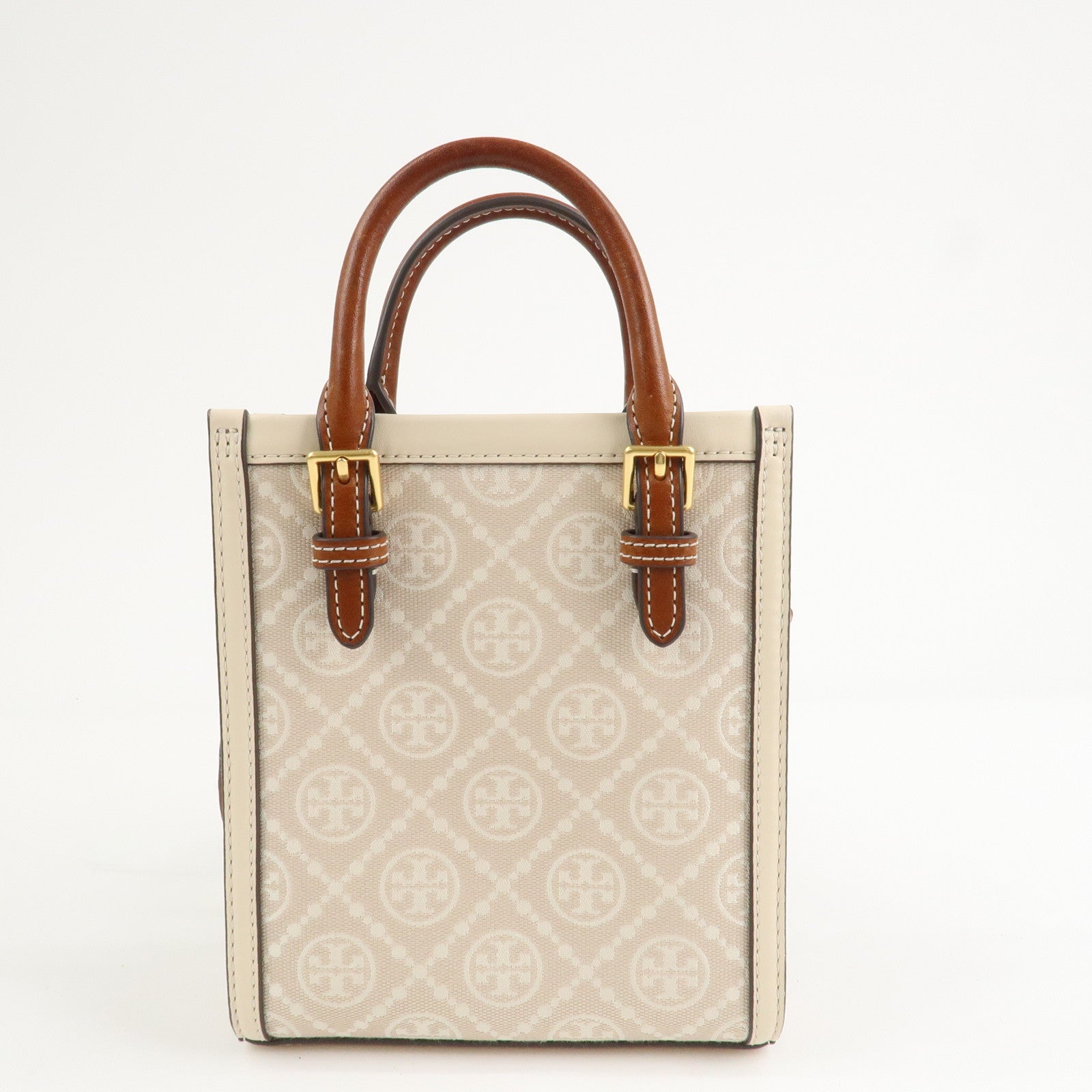 TORY BURCH Leather 2Way Shoulder Bag Hand Bag Beige 87146