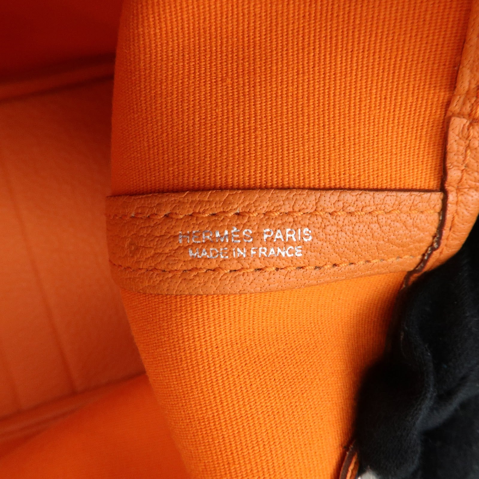 HERMES Garden Party PM Toile Officier Leather □Q Stamped Tote Bag