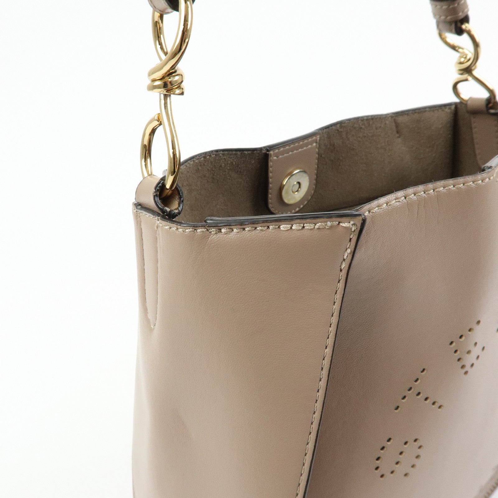 STELLA MCCARTNEY Faux Leather Shoulder Bag Crossbody Bag Beige