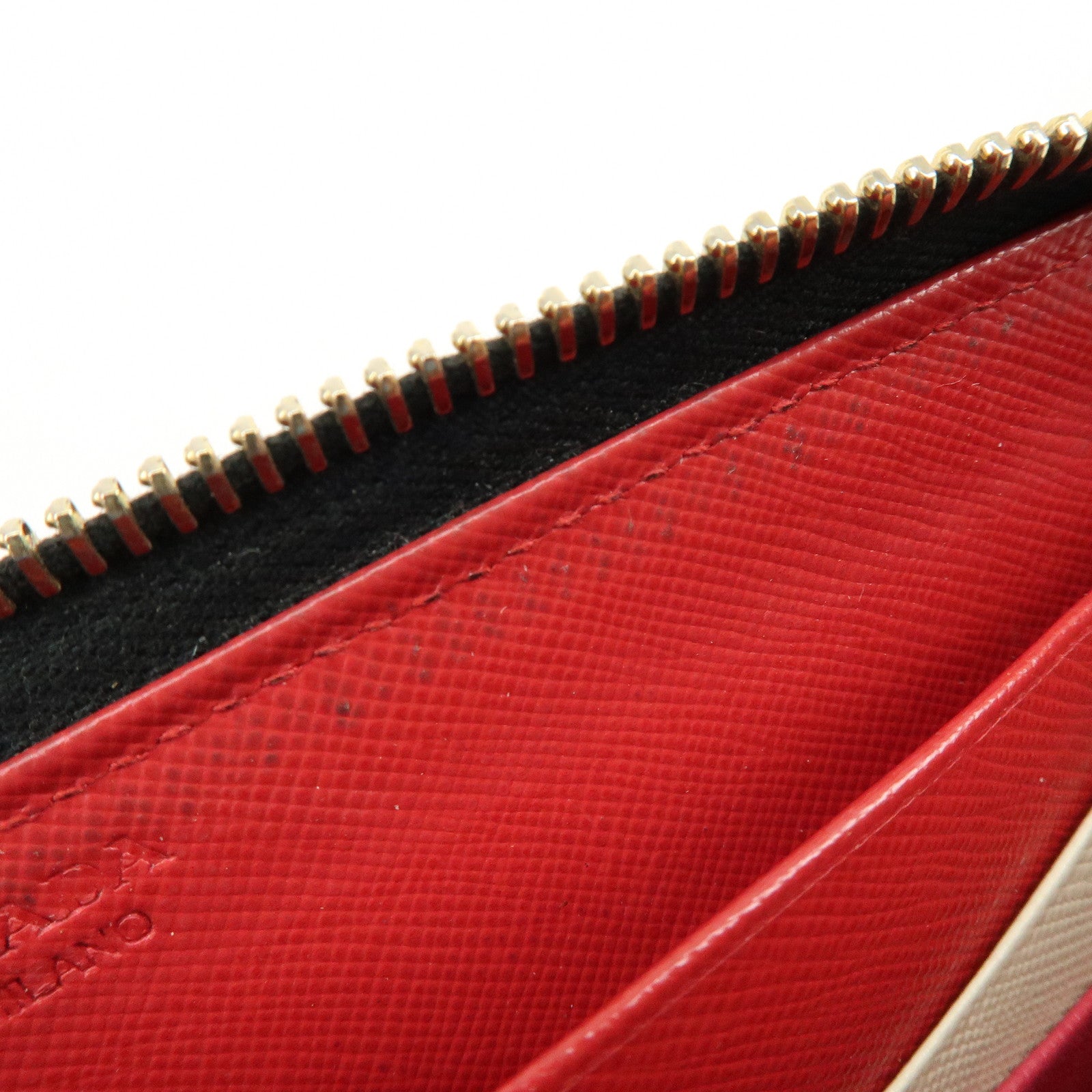 PRADA Saffiano Leather Round Zippy Long Wallet Black 1M0506