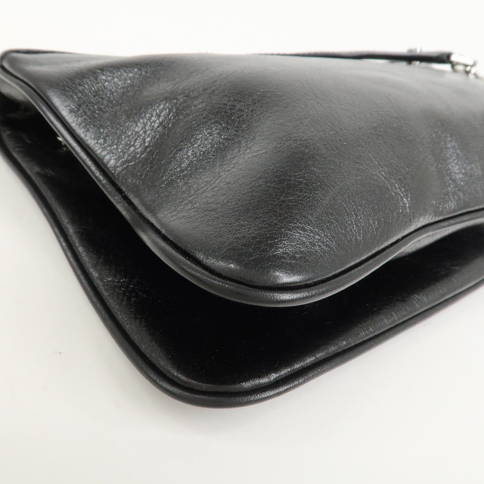 TORY BURCH Leather 2Way Bag Shoulder Bag Clutch Bag Black