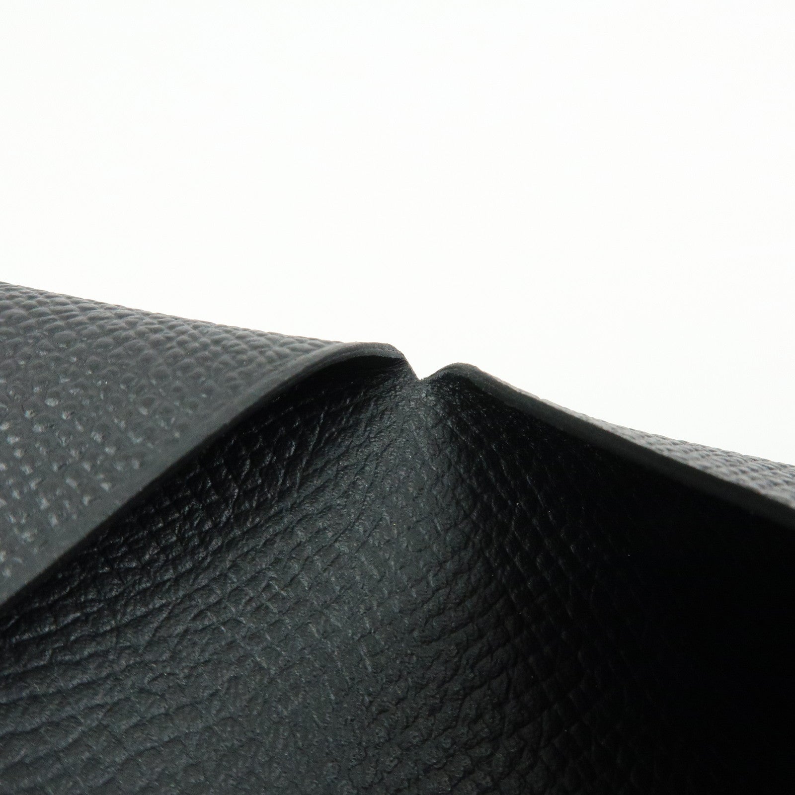 HERMES CALVI Duo Veau Epsom Card Case Card Holder W Stamped Black