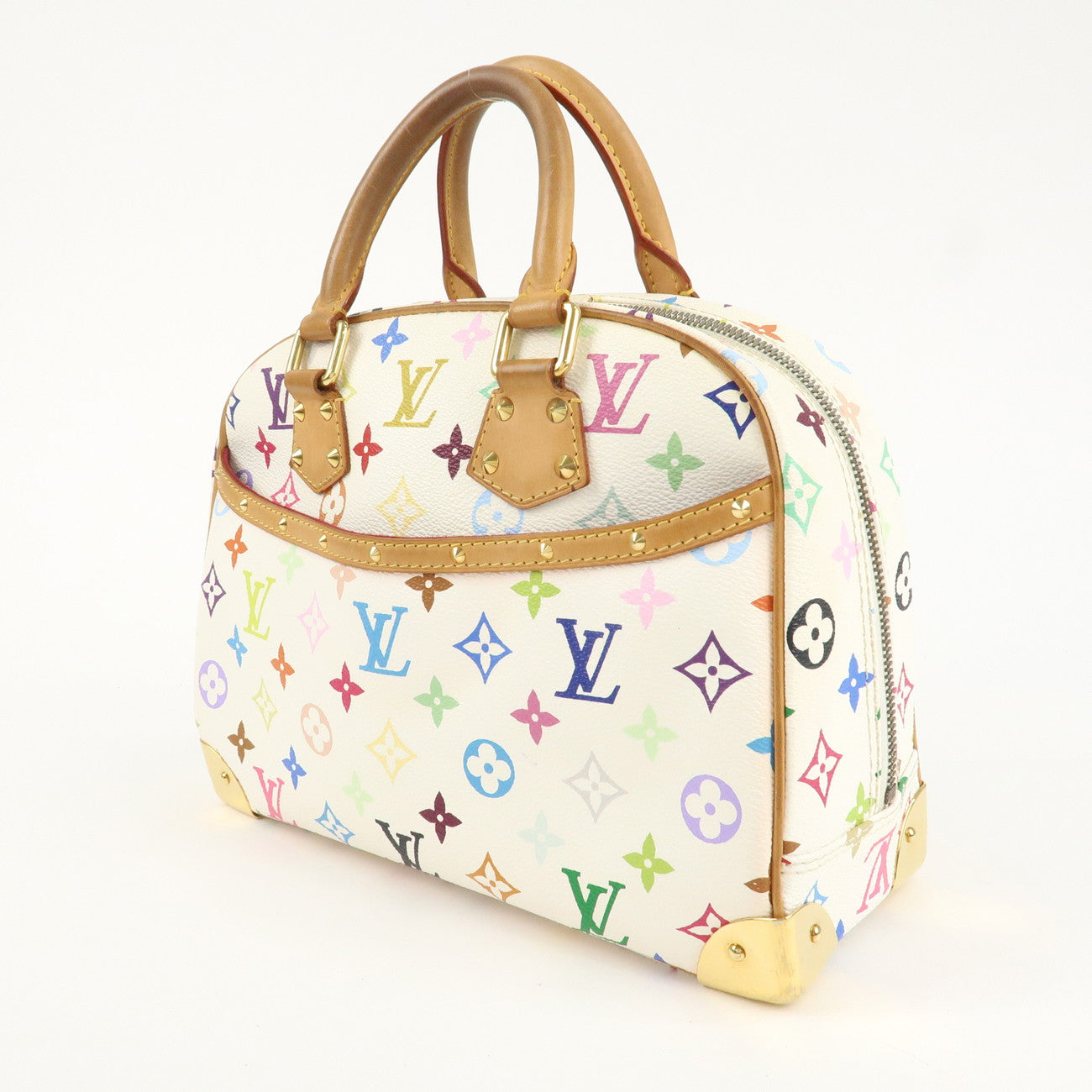 Louis Vuitton Monogram Multicolor Trouville Hand Bag Blanc M92662 Used