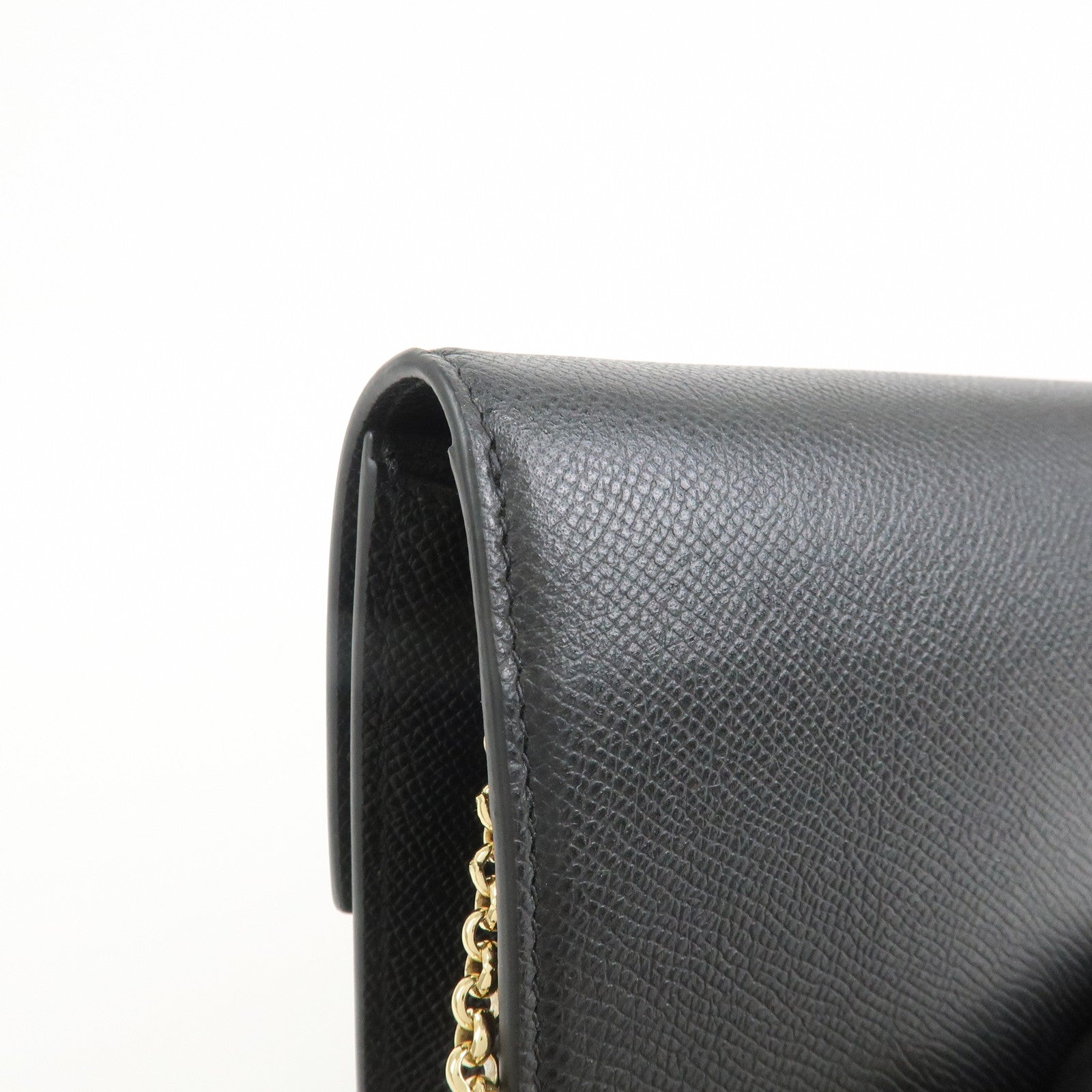 Ferragamo Gancini Leather Chain Shoulder Bag Black