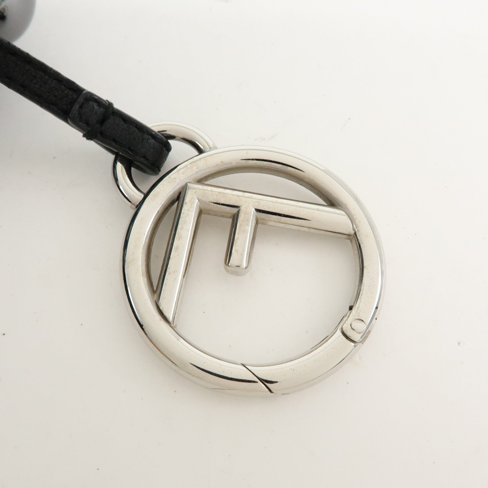 FENDI Zucca Canvas Leather Space Monkey Bag Charm Key Chain Blue