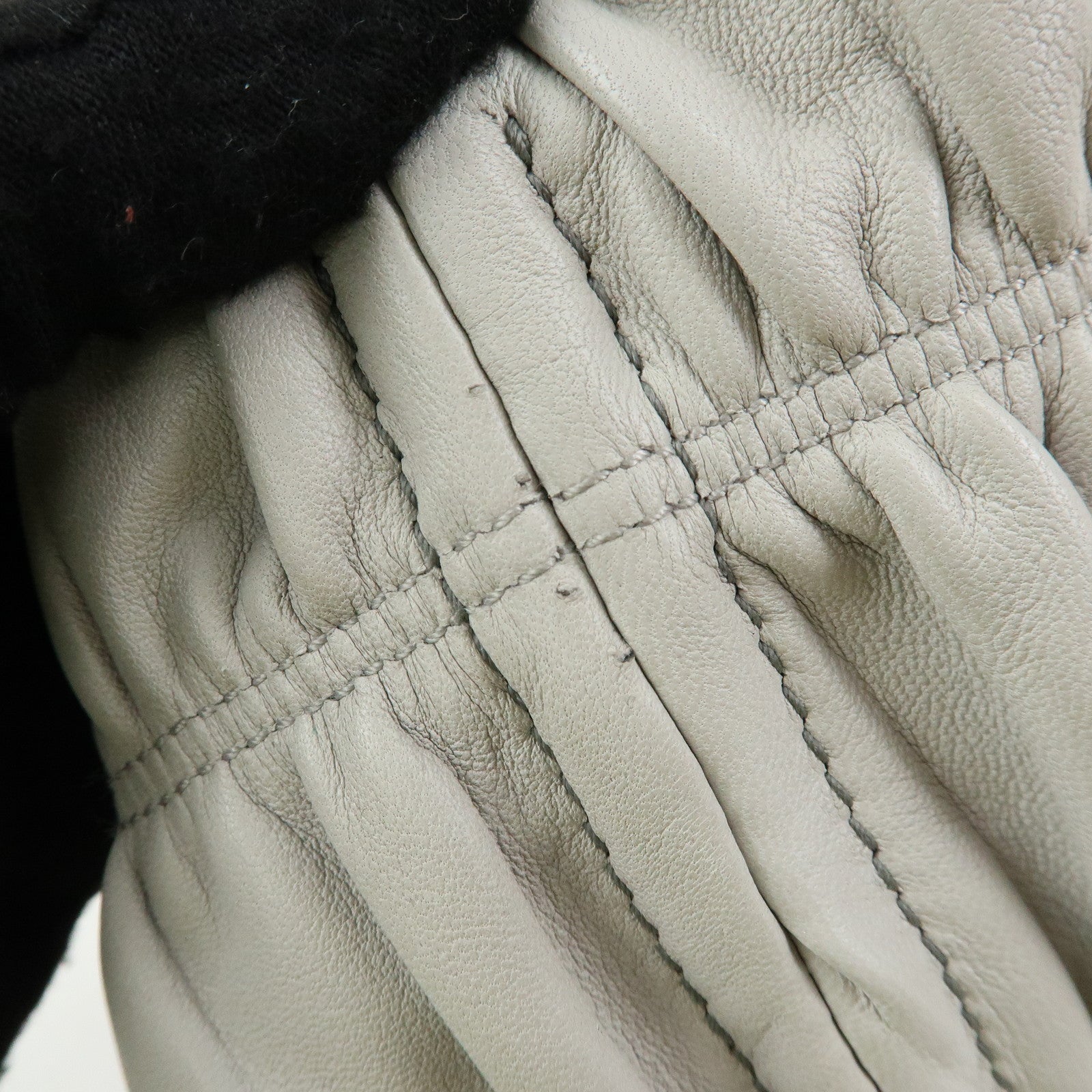 PRADA Canapa Nappa Gaufre Leather Gathered Large Tote Hand Bag