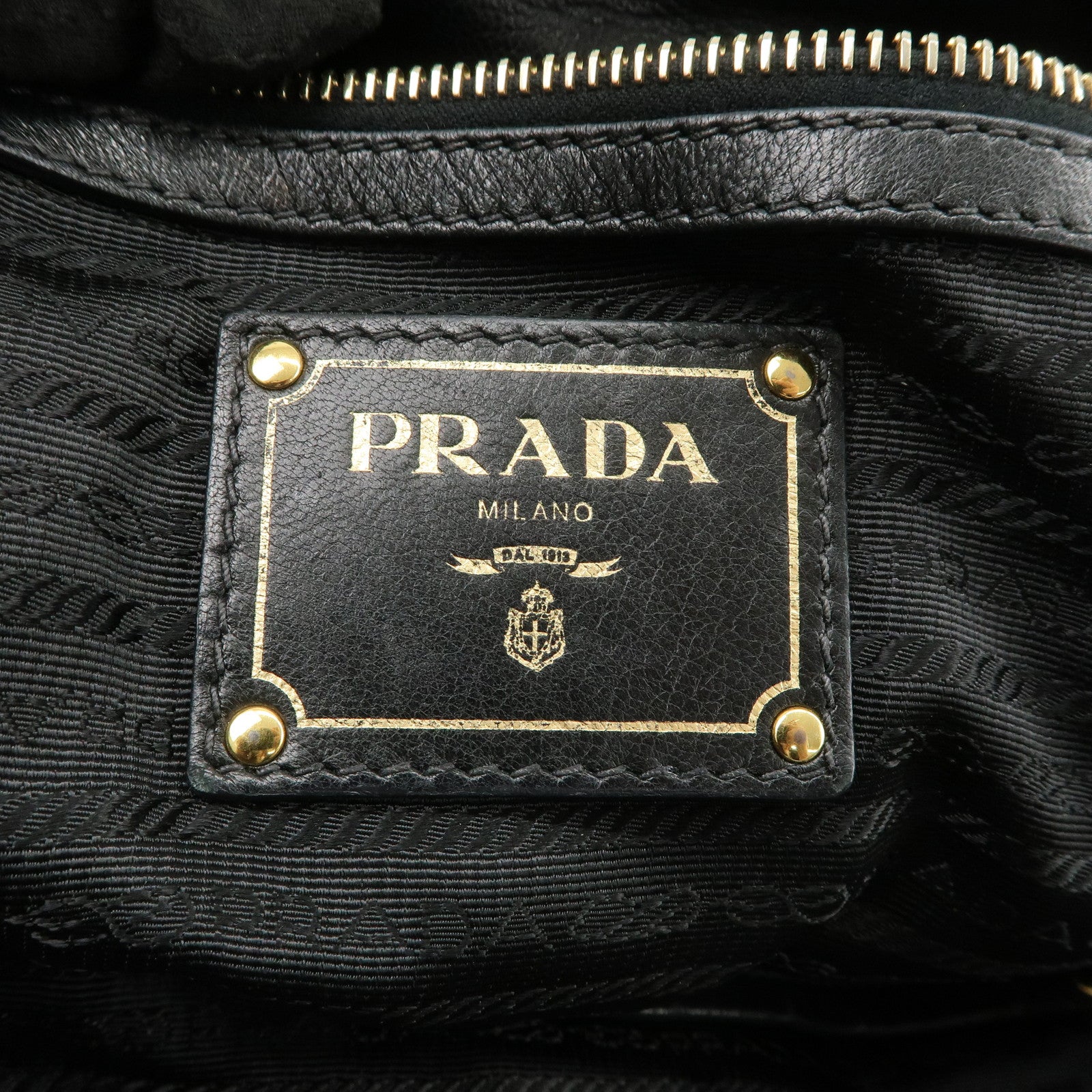 PRADA Leather 2WAY Bag Hand Bag Shoulder Bag Black BN1788