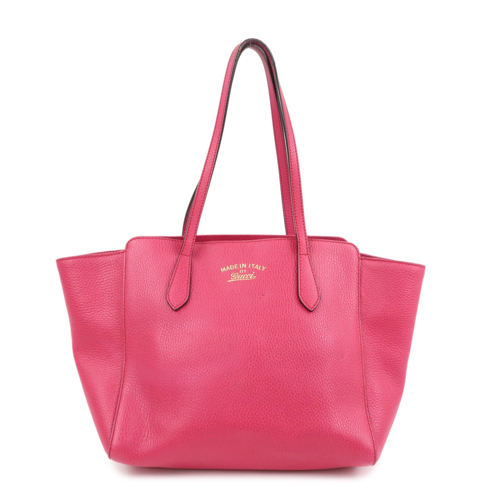 GUCCI Swing Leather Medium Tote Bag Shoulder Bag Pink 354408