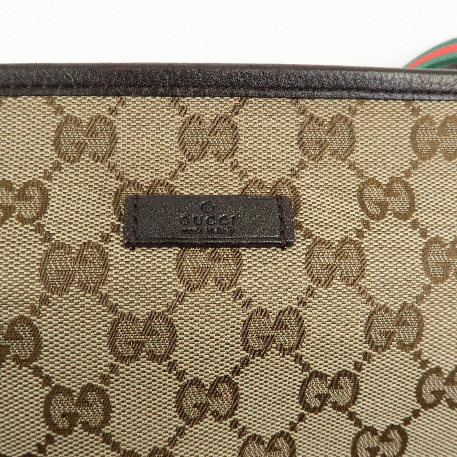 GUCCI Sherry GG Canvas Leather Shoulder Bag Hand Bag Beige 388927