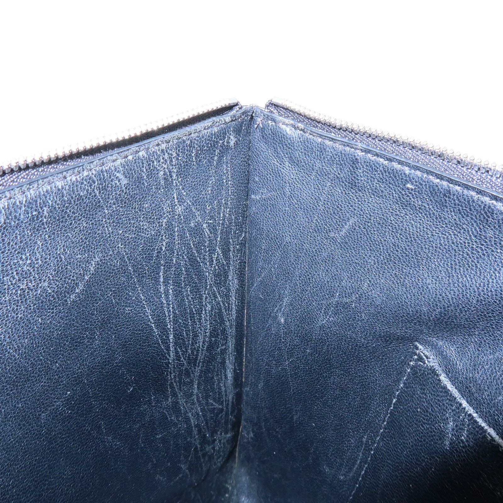 BALENCIAGA Leather Clutch Bag Flat Bag Black