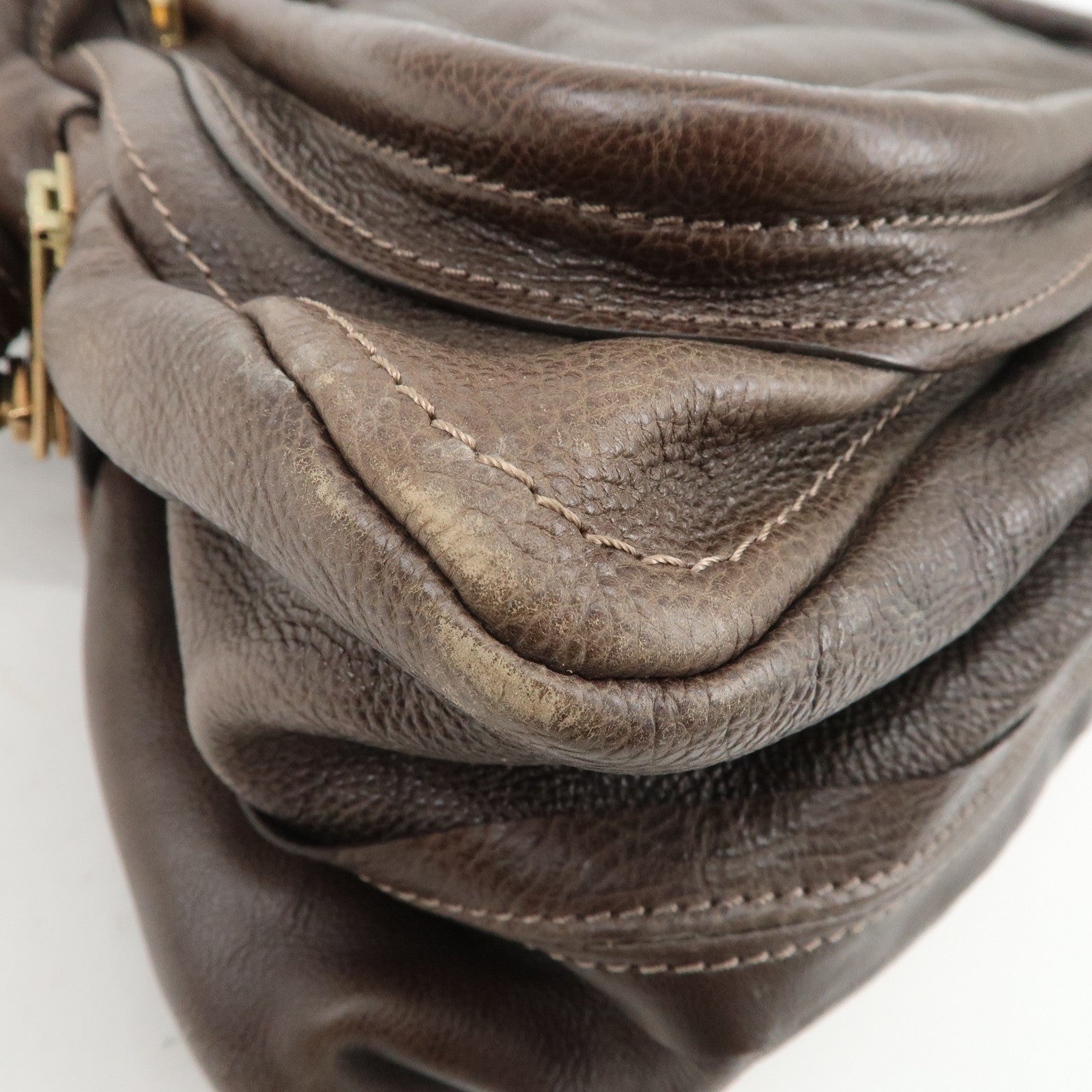 Chloe Paraty Leather 2Way Bag Hand Bag Shoulder Bag Dark Brown