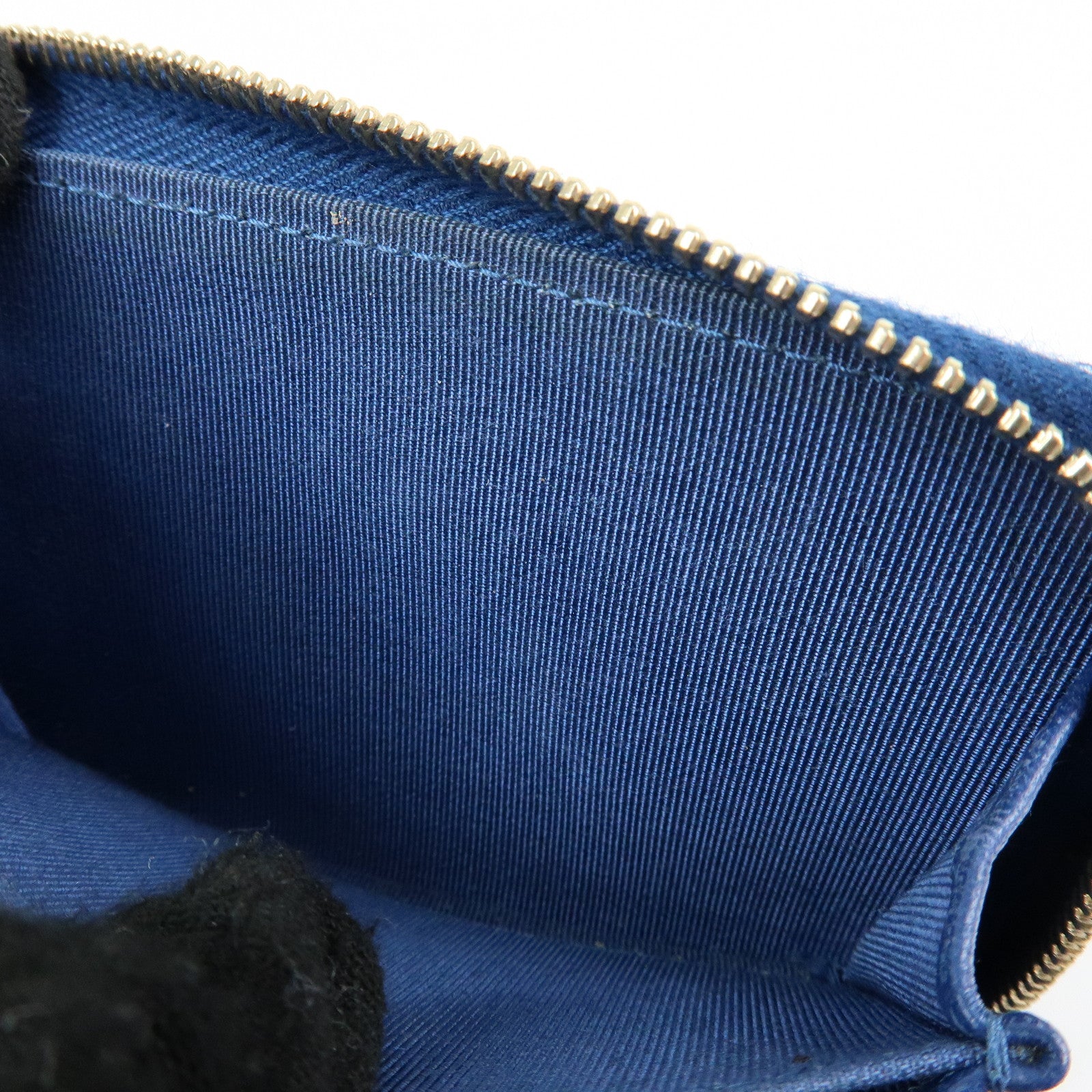 CHANEL Matelasse COCO Mark Lamb Skin Coin Case Card Case Blue