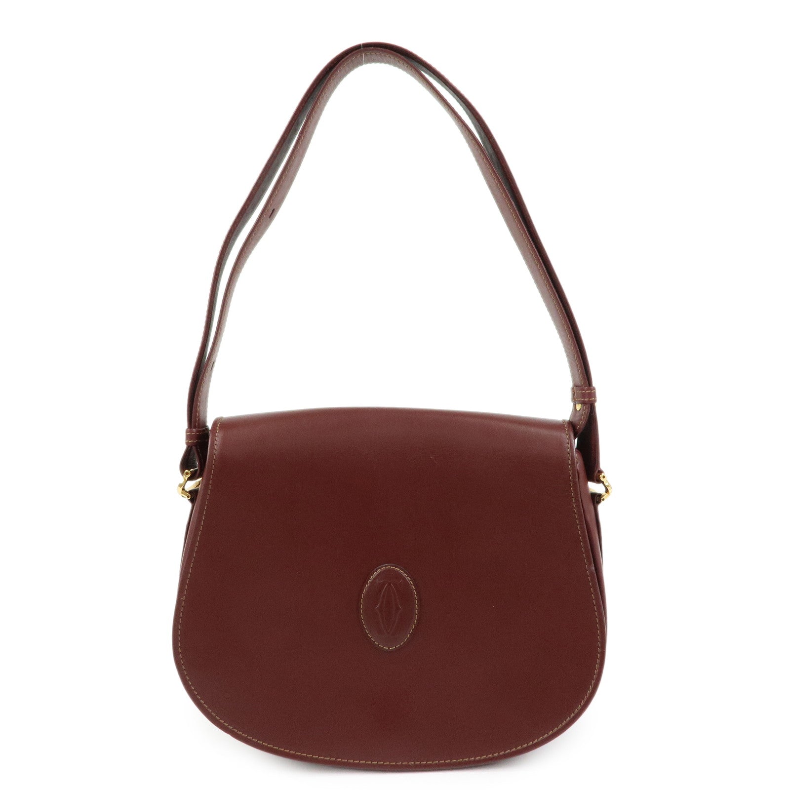 Cartier Must de Cartier Leather Shoulder Bag Crossbody Bag Bordeaux