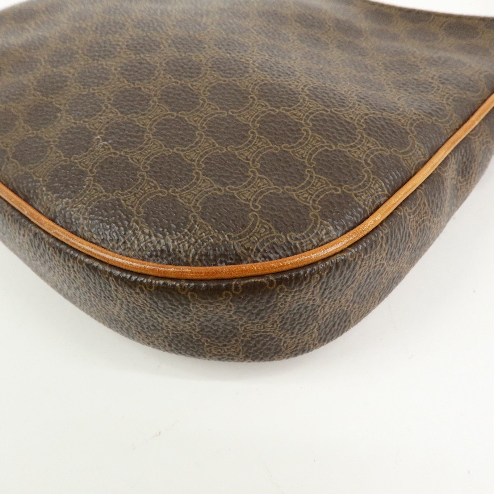 CELINE Macadam PVC Leather Shoulder Bag Hand Bag Brown