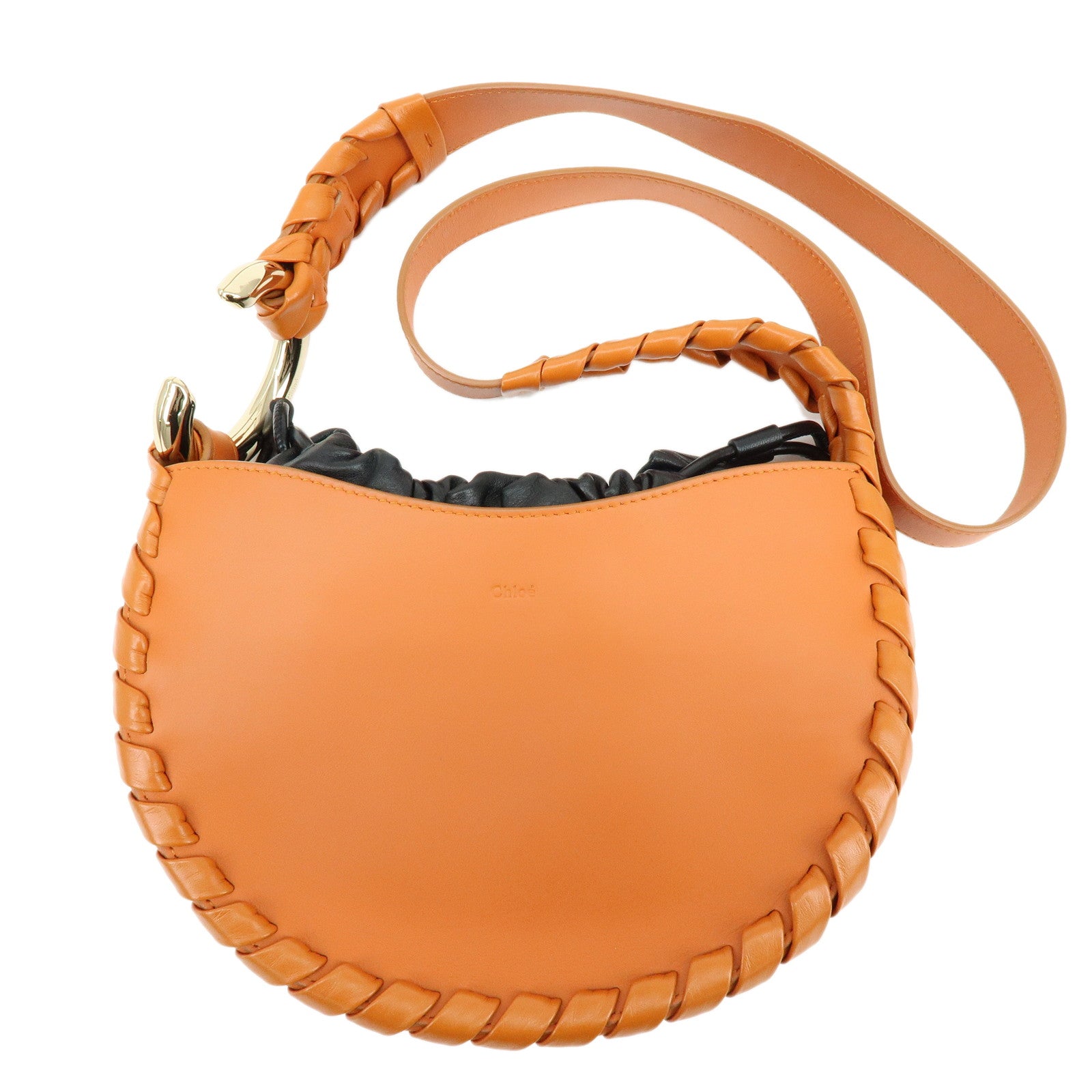 Chloe Mate Leather Shoulder Bag Crossbody Bag Orange