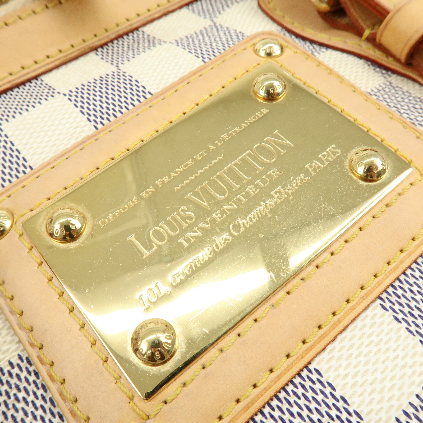 Louis Vuitton Damier Azur Leather Canvas Berkeley Hand Bag N52001