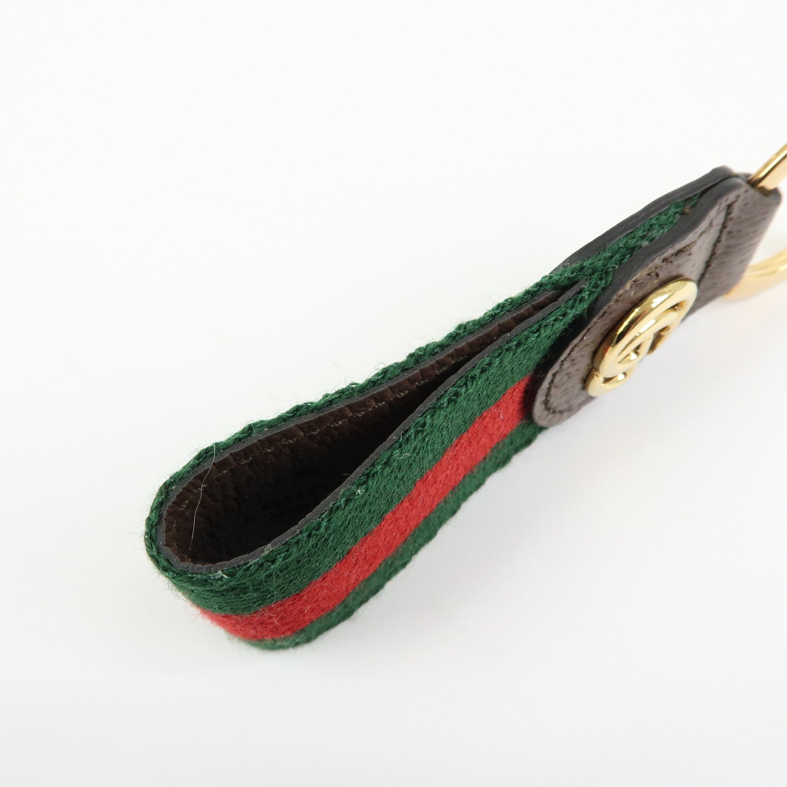GUCCI GUCCI Ophidia Sherry Leather Bag Charm Key Holder 523161
