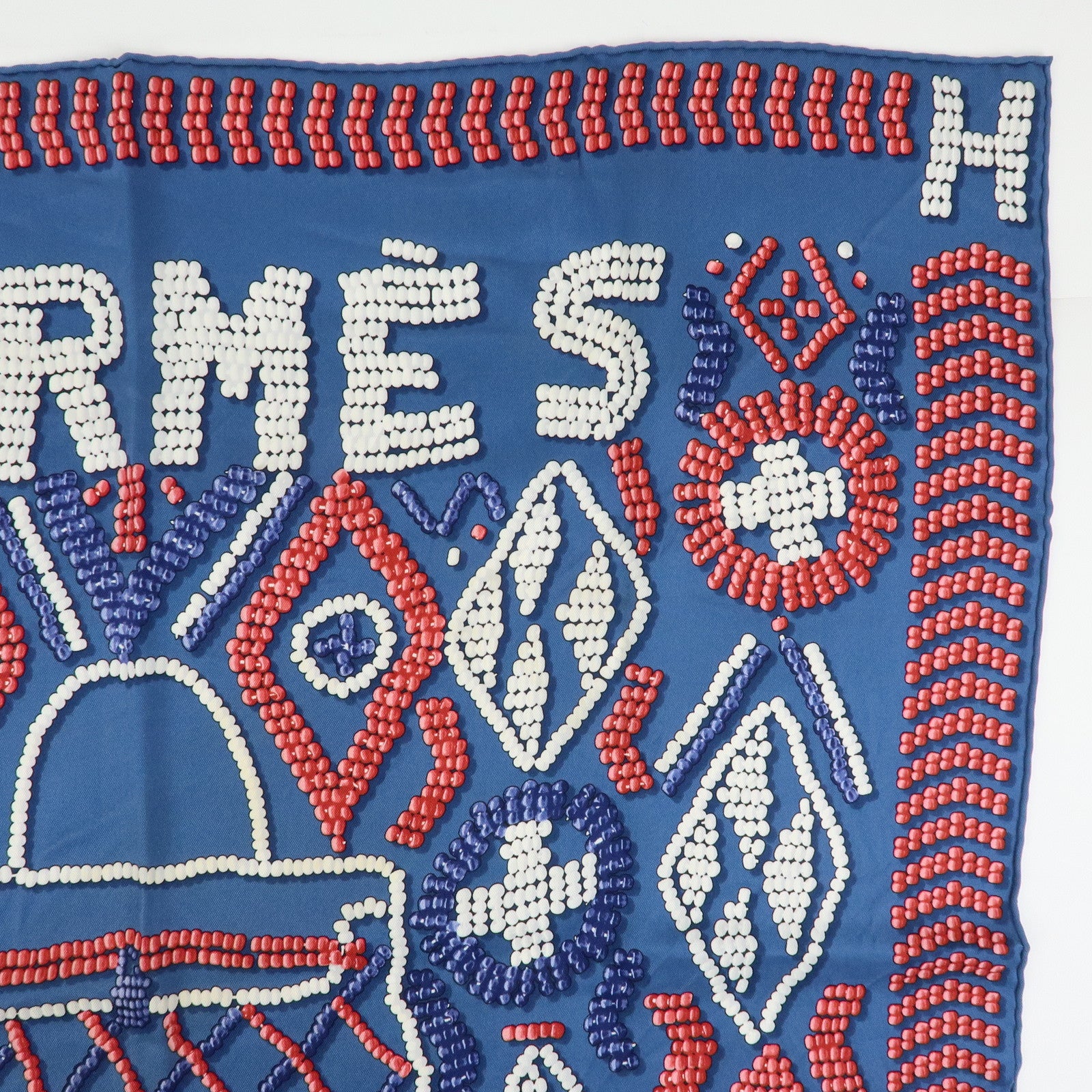 HERMES Carre 65 Set of 2 Silk 100% Scarf Black Purple Blue