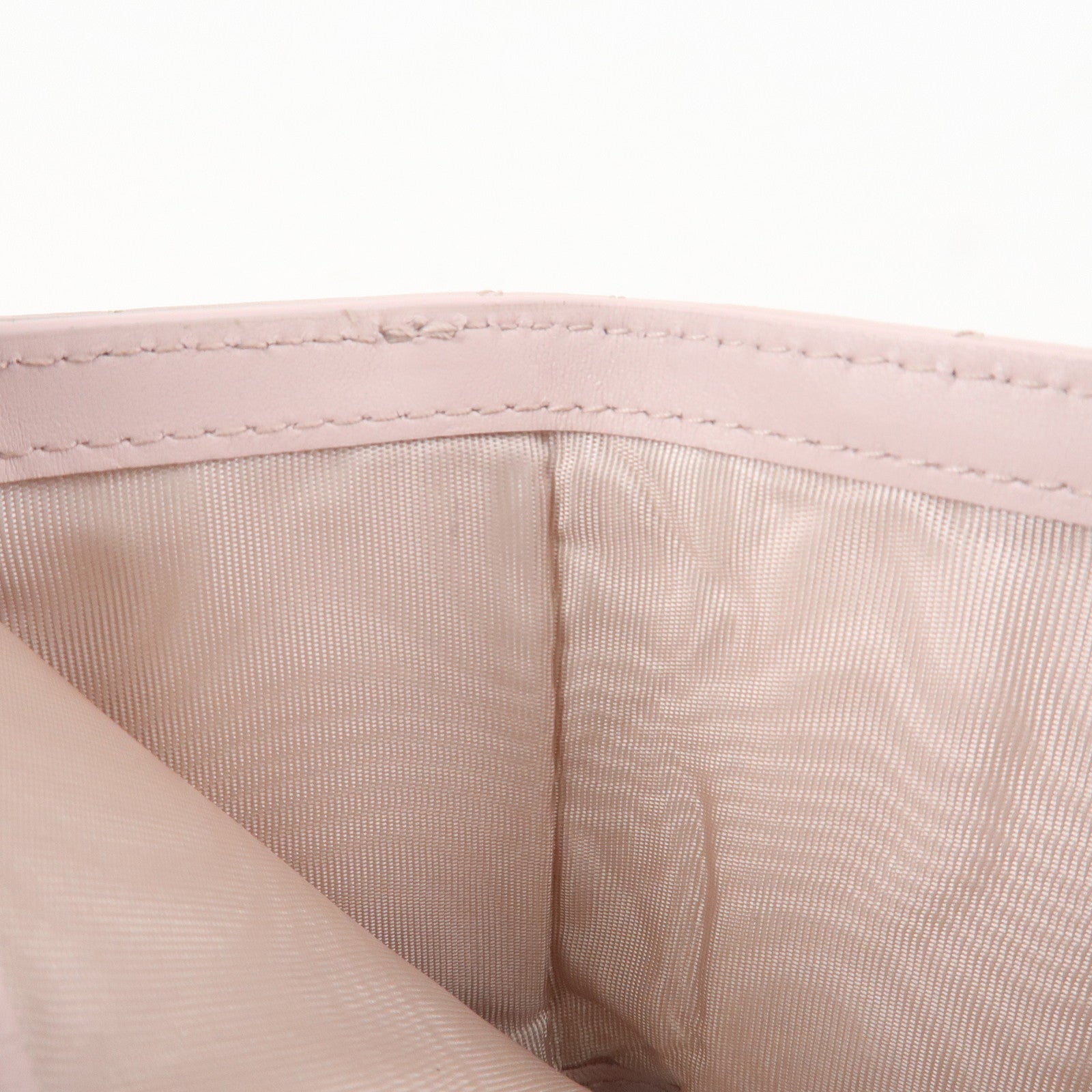 Christian Dior Cannage Leather Compact Wallet Pink Used