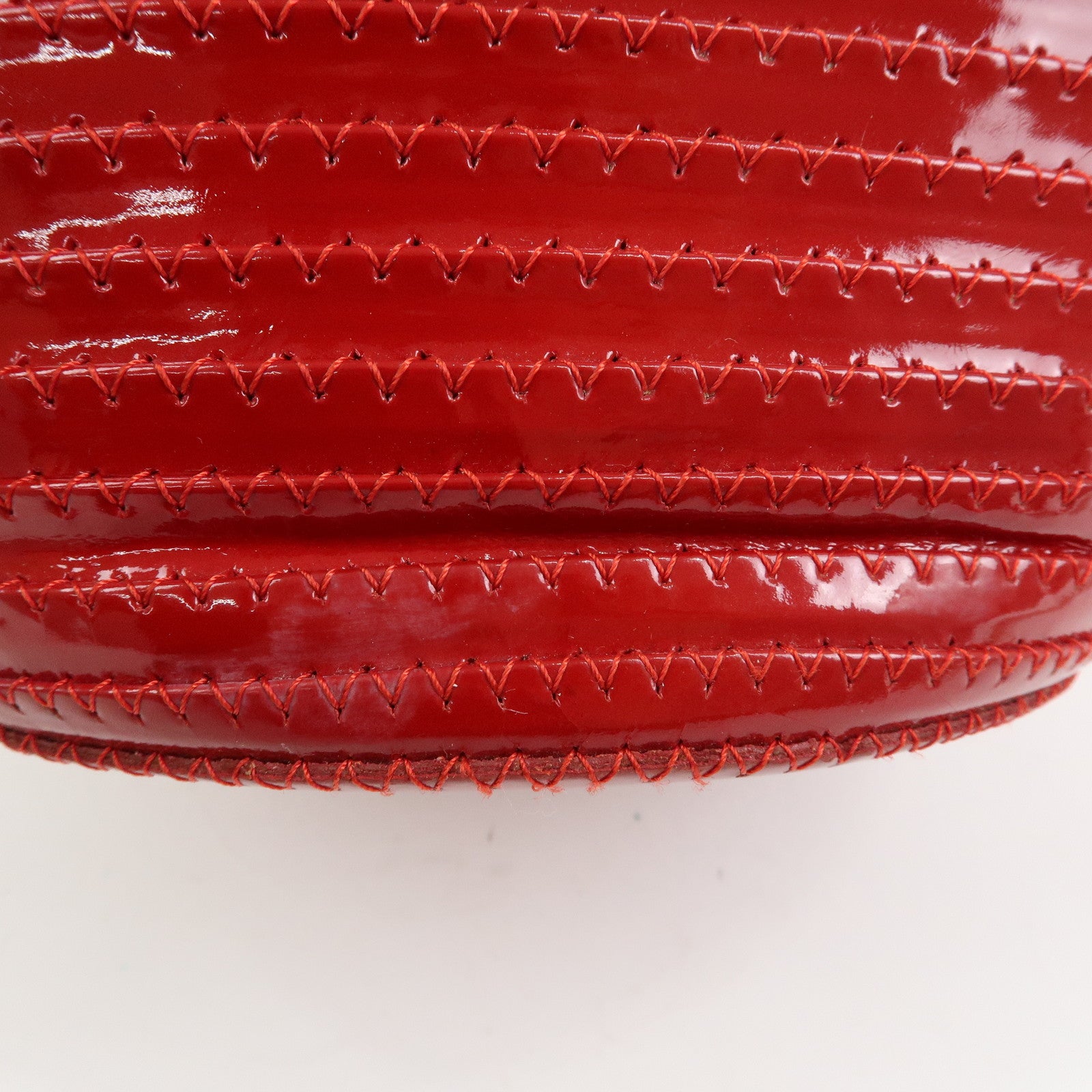 GUCCI Bamboo Patent Leather 2Way Bag Bucket Bag Red 001・01・1722