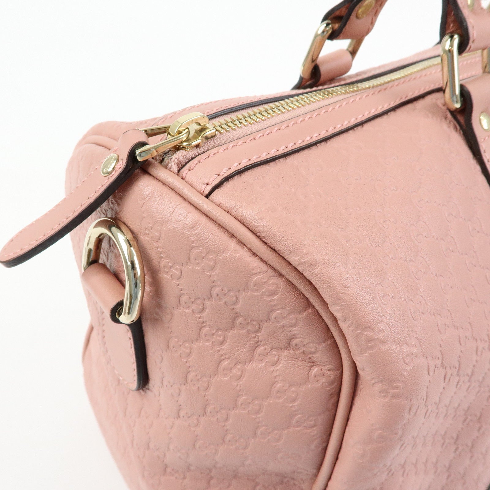 GUCCI Micro Guccissima 2Way Boston Hand Shoulder Bag Pink 449646