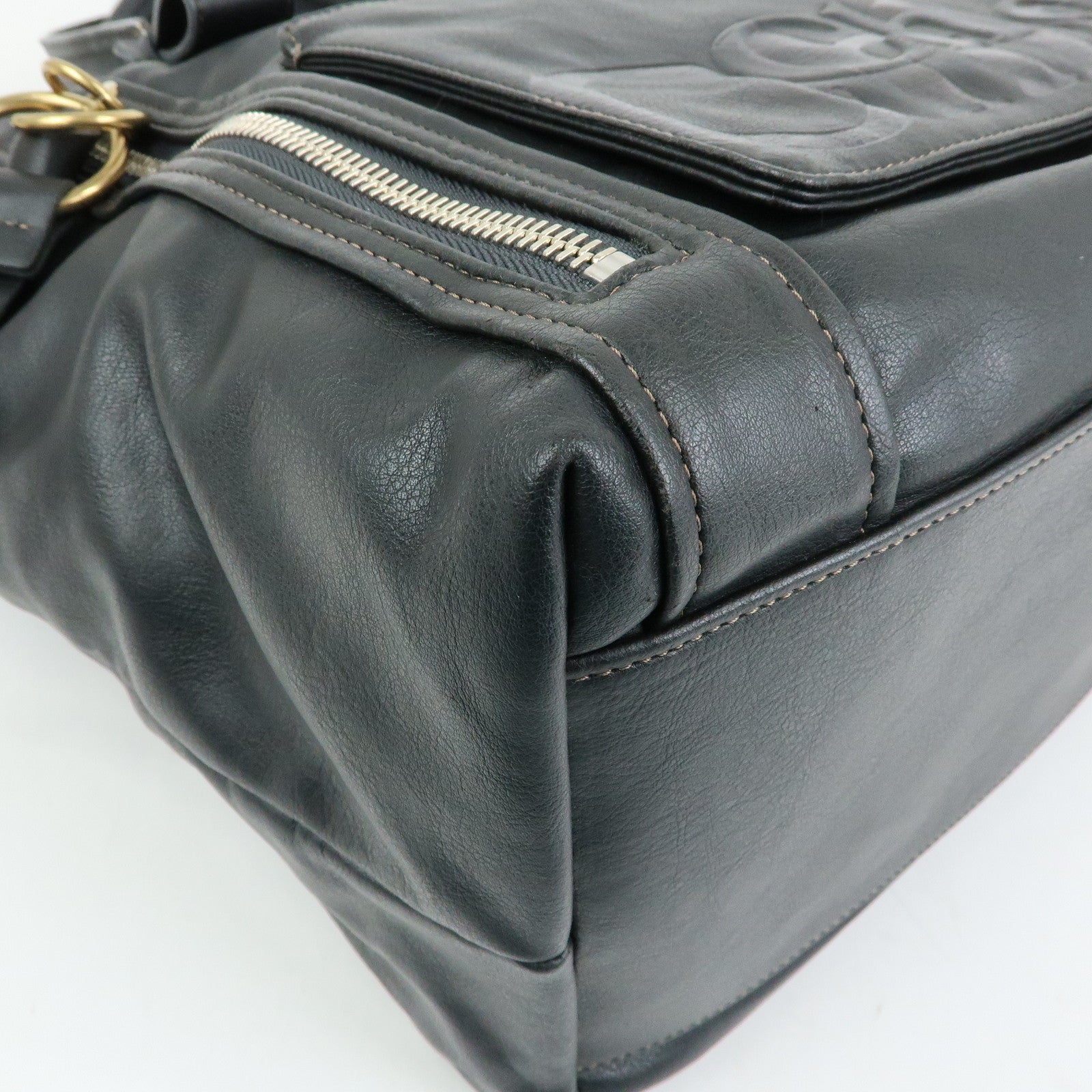 Chloe Eclipse Leather Tote Bag Shoulder Bag Hand Bag Black