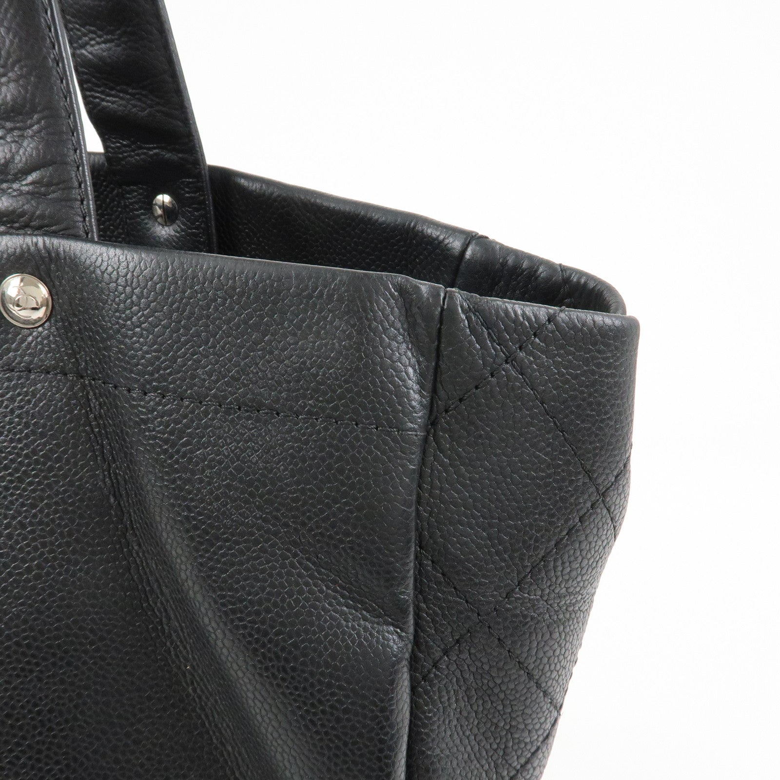 CHANEL COCO Mark Caviarskin Tote Bag Shoulder Bag Black A46566