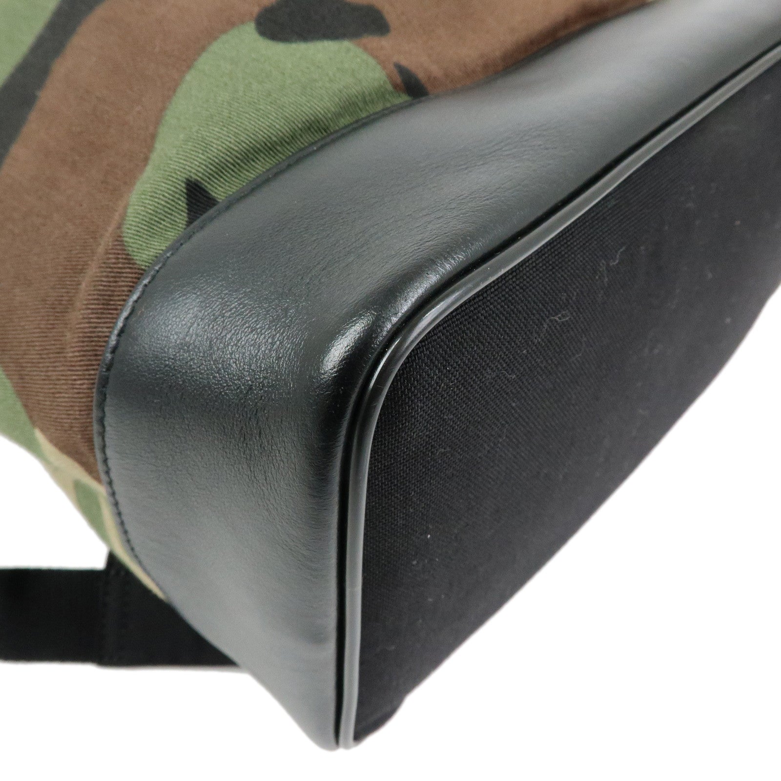 SAINT LAURENT PARIS Nylon Canvas Leather Backpack Camouflage 484172