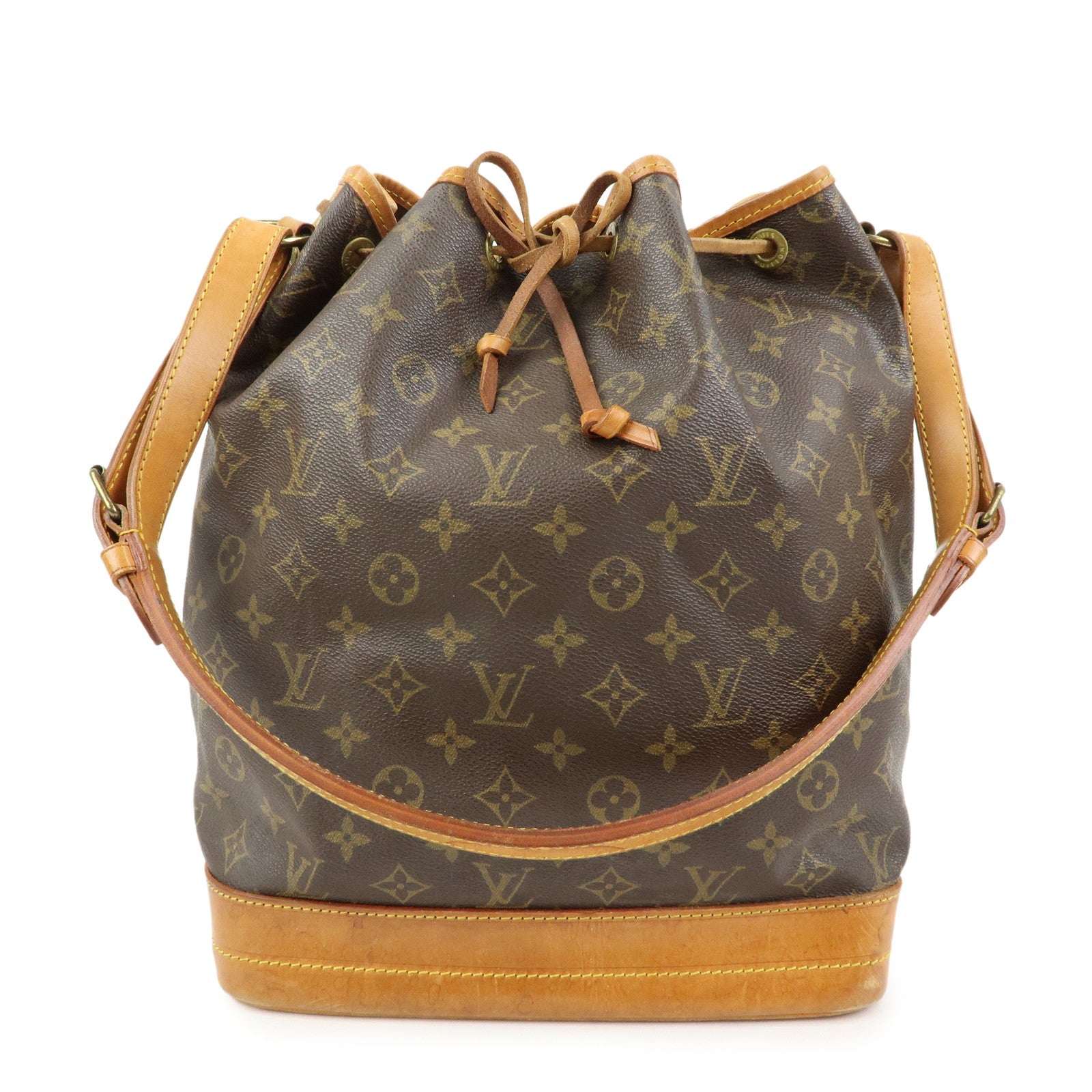 Louis Vuitton Monogram Noe Canvas Leather Shoulder Bag Brown M42224