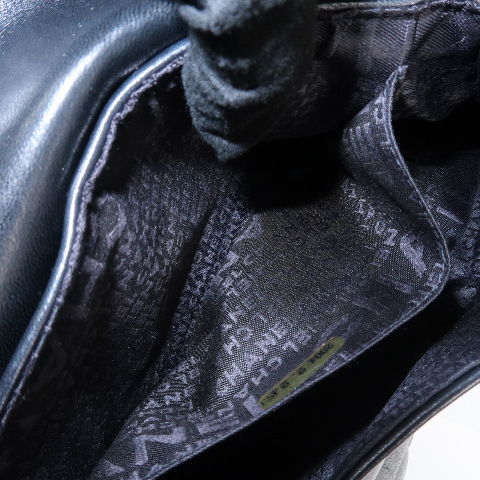 CHANEL COCO Mark Lamb Skin Chain Shoulder Bag Hand Bag Black