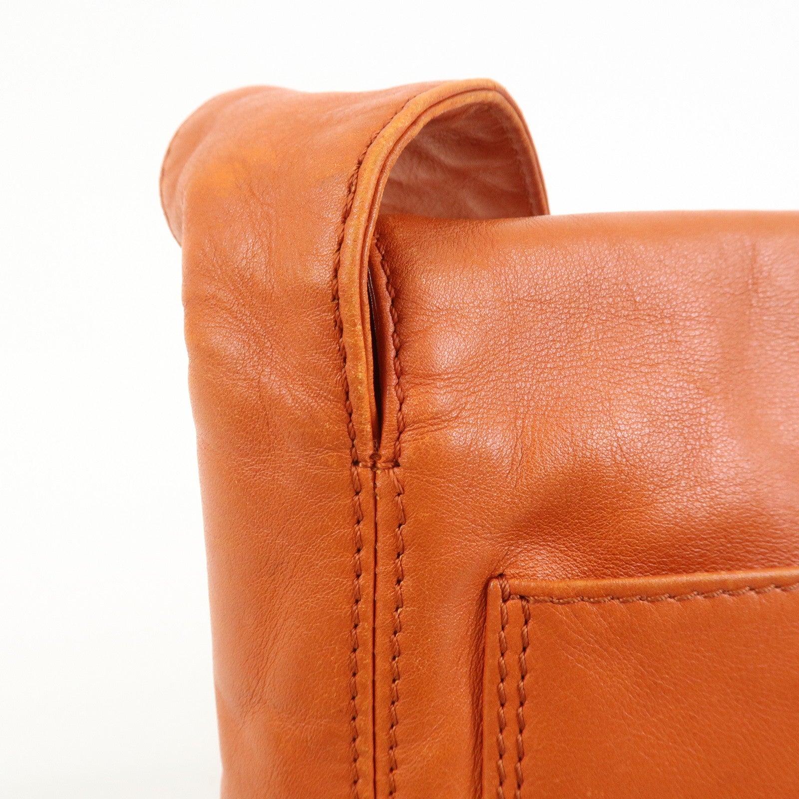 CHANEL COCO Mark Lamb Skin Shoulder Bag Orange