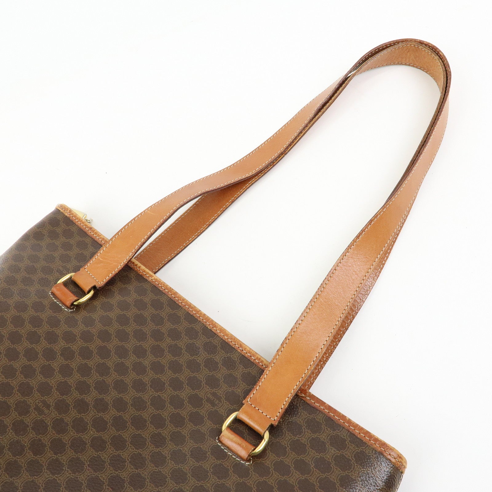 CELINE Macadam PVC Leather Tote Bag Shoulder Bag Brown