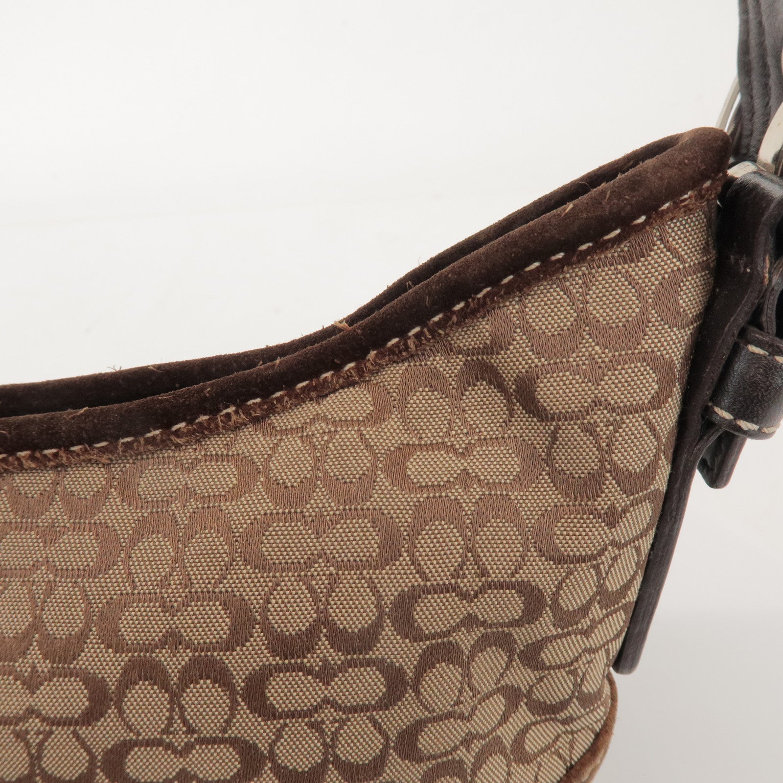 COACH Signature Set of 2 Canvas Leather Suede Shoulder Bag