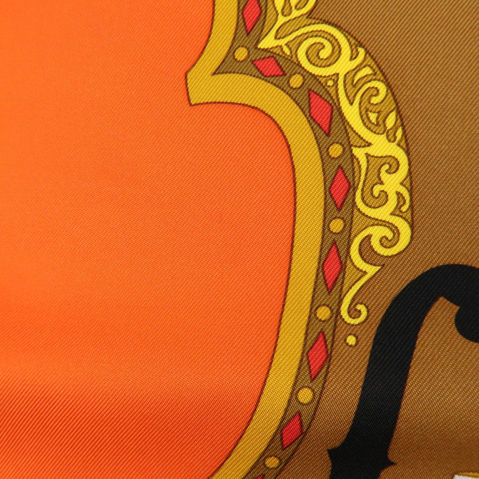 HERMES Carre 90 Silk 100% Scarf IN SALZBURG Orange Gold Brown