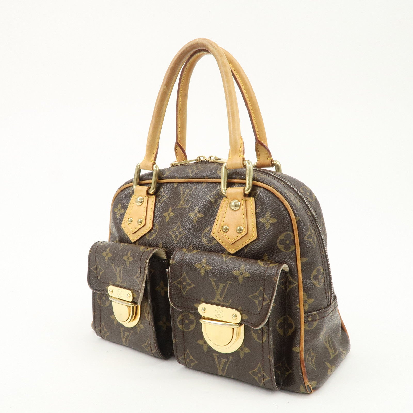 Louis Vuitton Monogram Manhattan PM Hand Bag Brown M40026