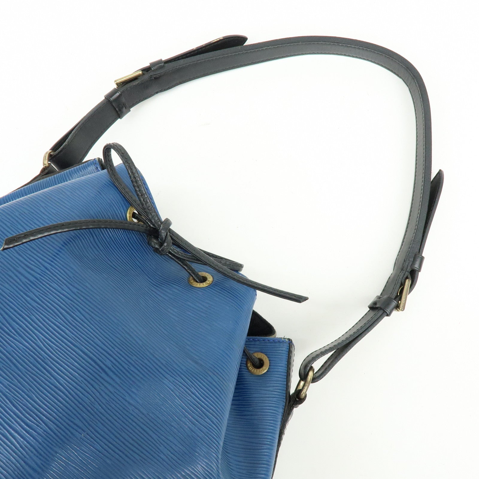 Louis Vuitton Epi Petit Noe Bicolor Shoulder Bag Blue Noir Ｍ44152