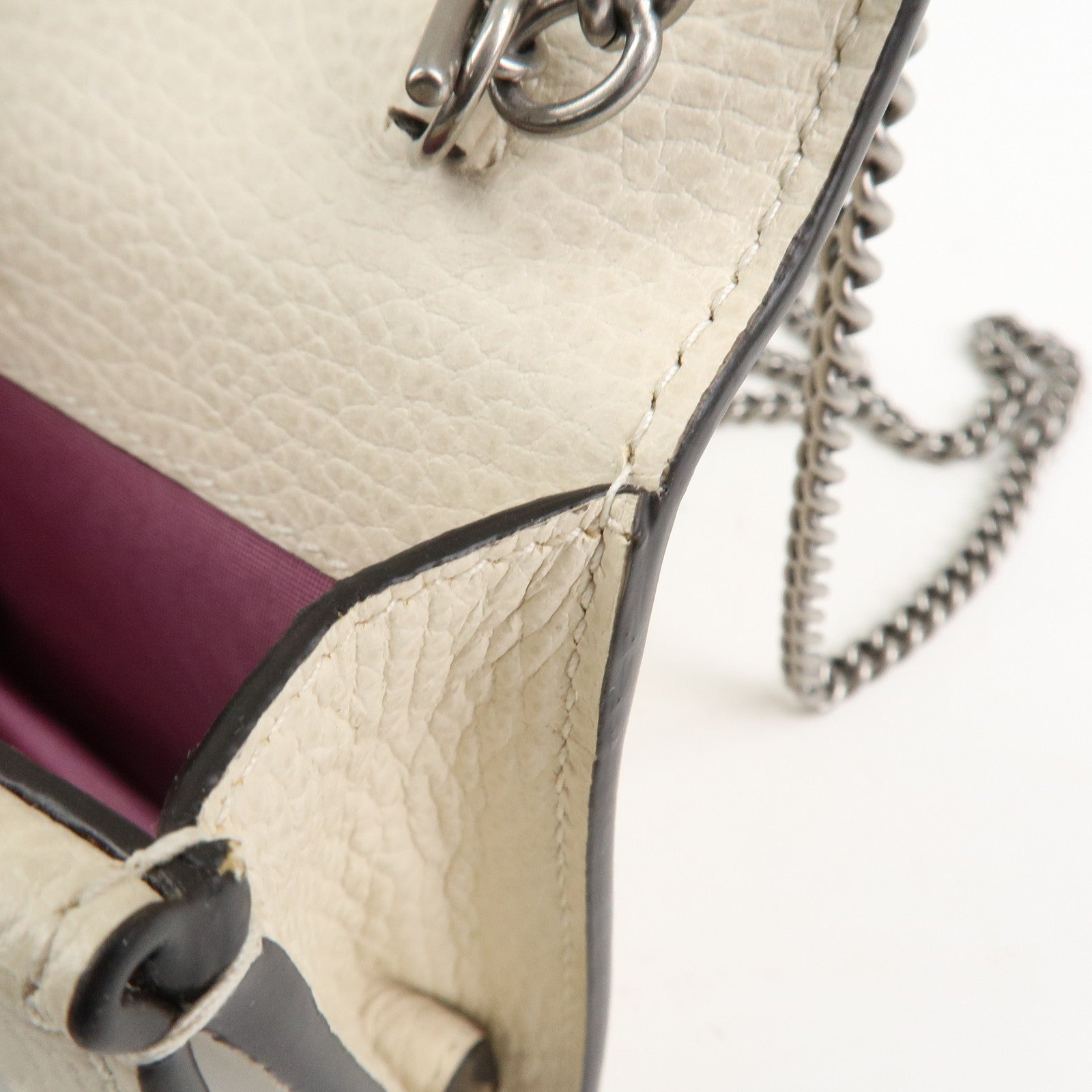 GUCCI Dionysus Super Mini Bag Leather Chain Shoulder Bag 476432 Used