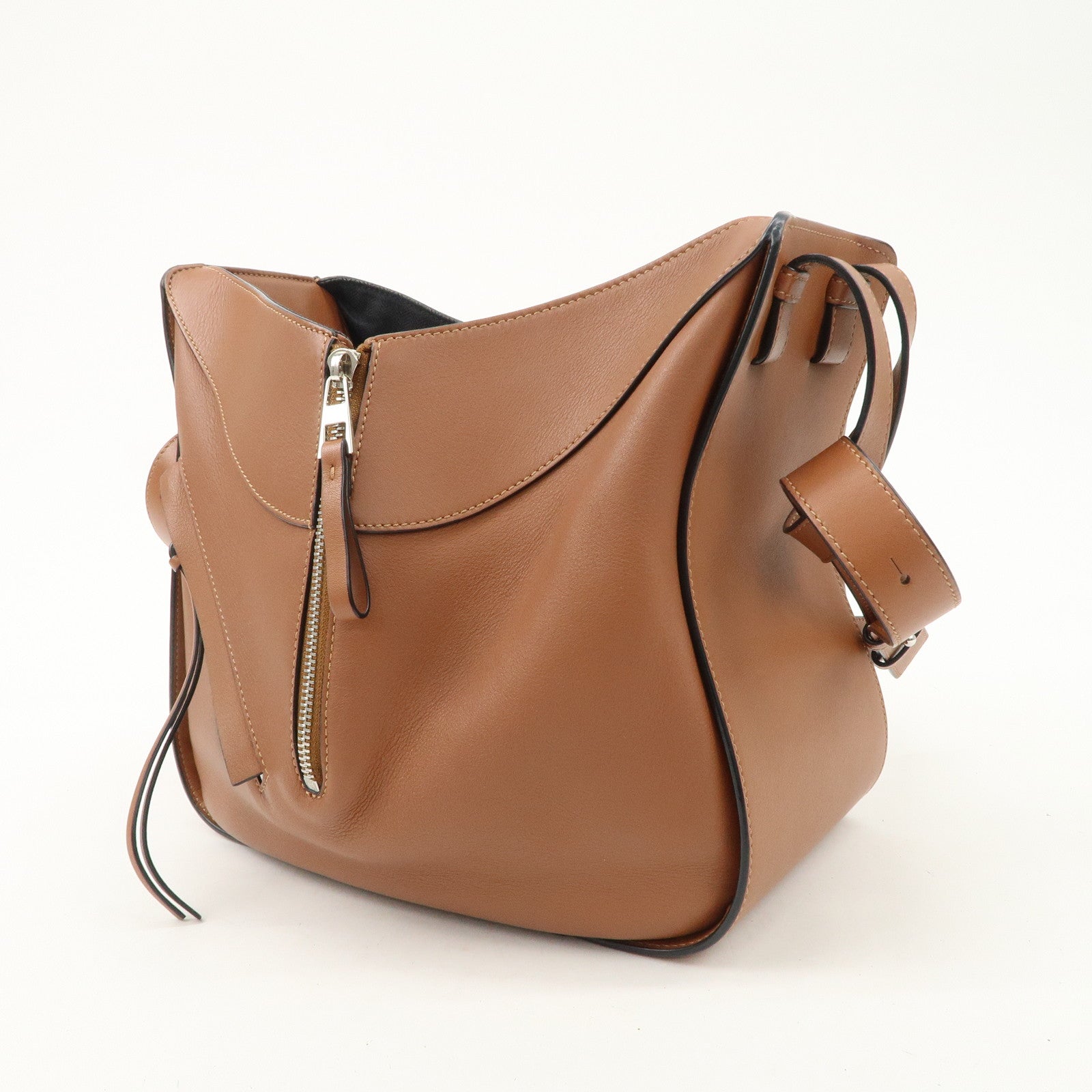 LOEWE Leather Hammock Medium Hand Bag Shoulder Bag Tan Used